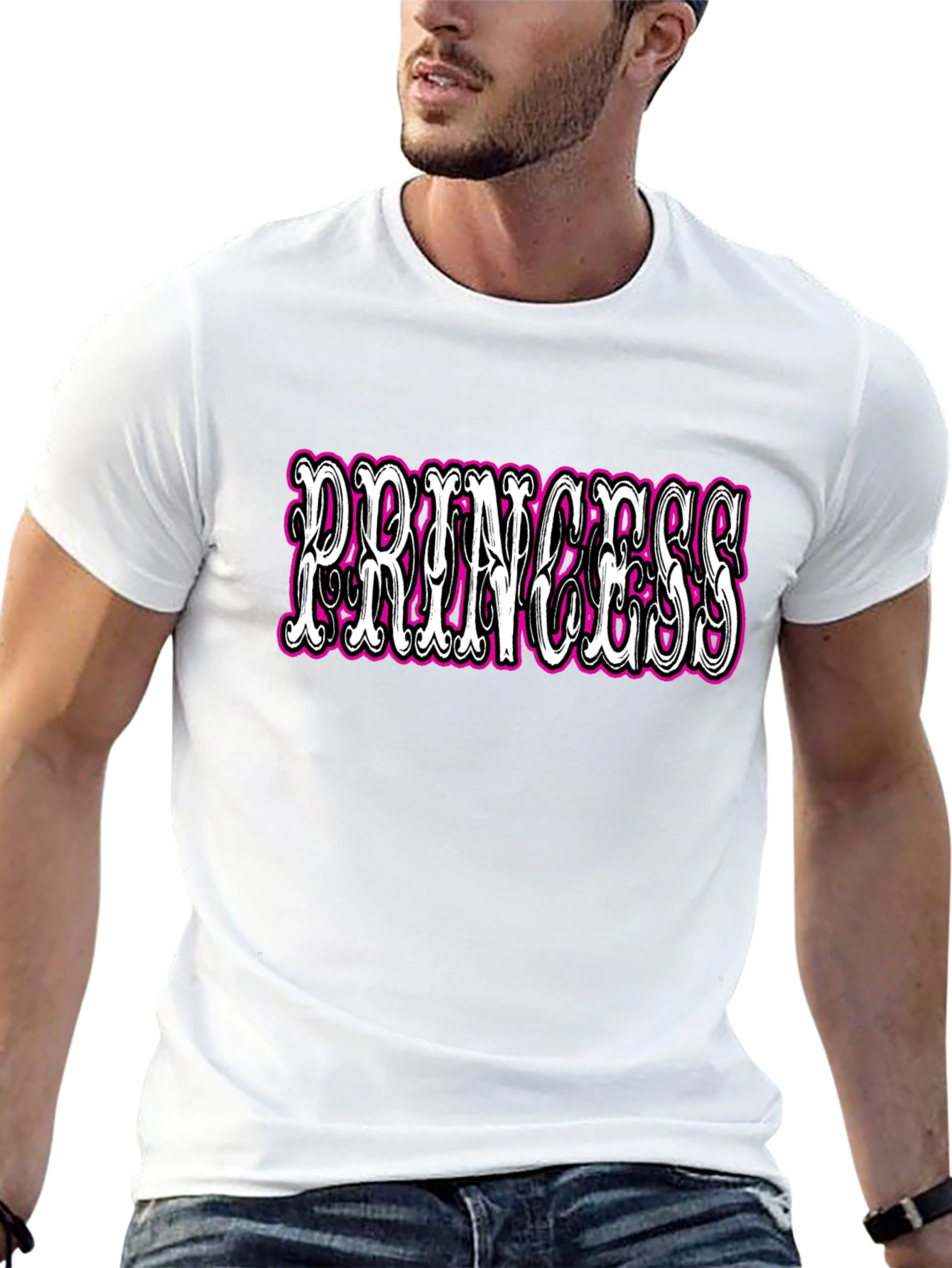 Princess Graphic Tee - Black Cotton T-Shirt