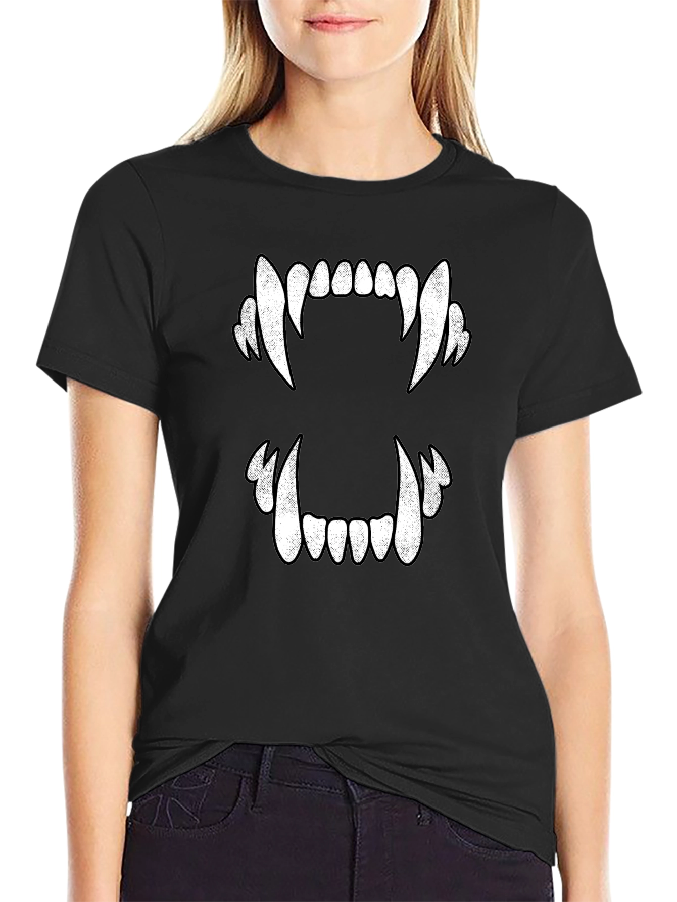 Vampire Teeth Graphic Tee - Halloween T-Shirt