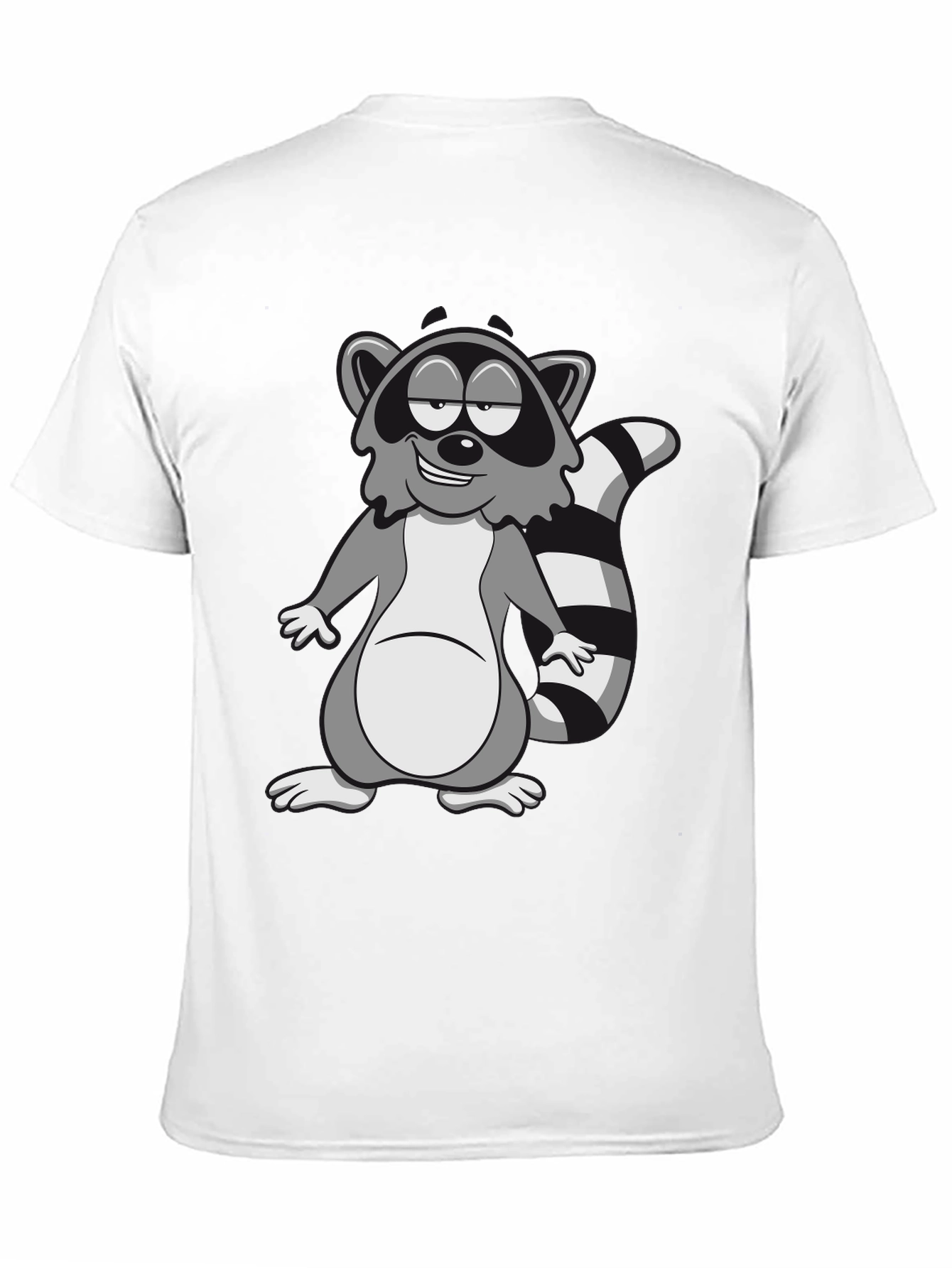 Cartoon Raccoon Graphic Black T-Shirt