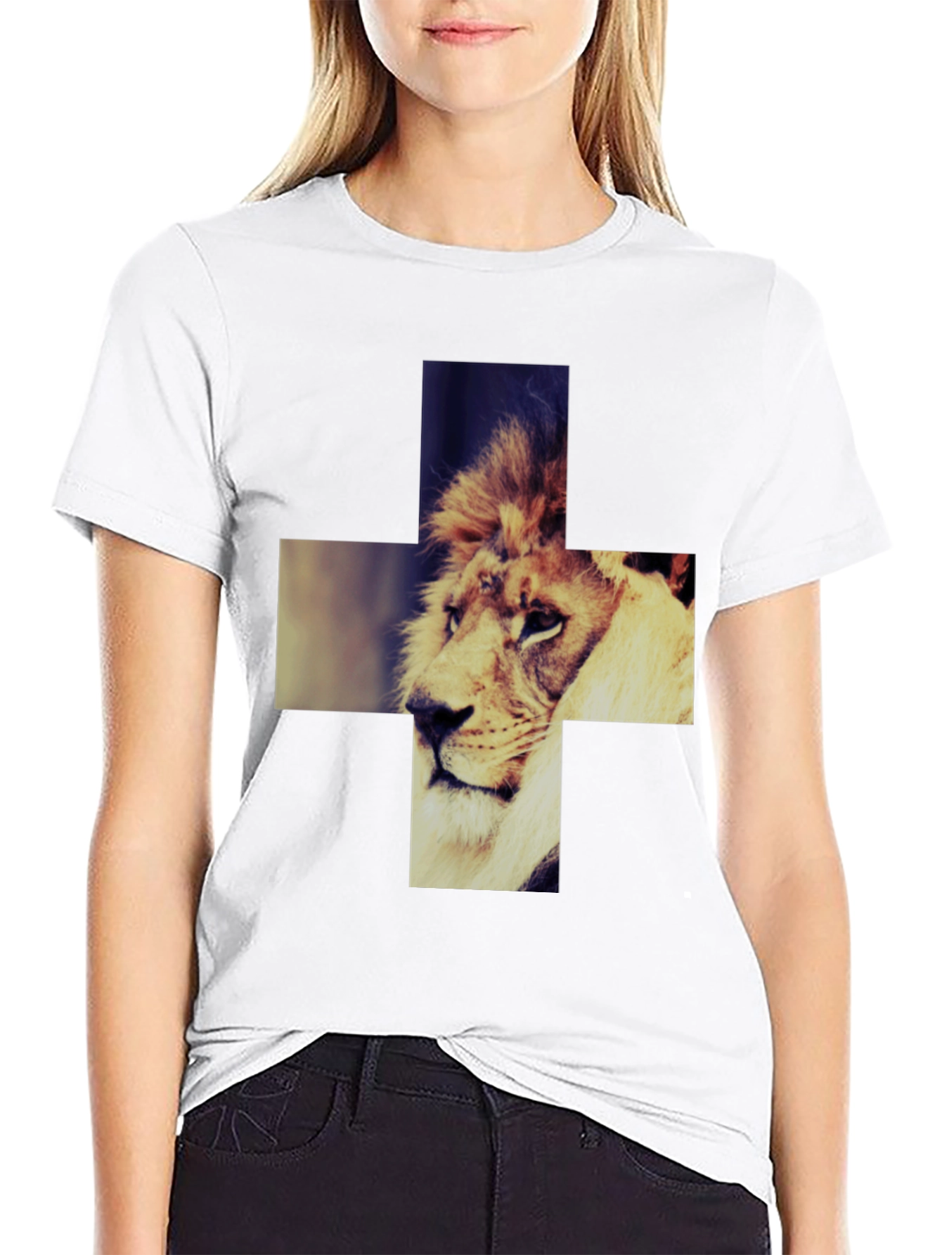 Lion Cross Graphic Tee - Cool & Stylish
