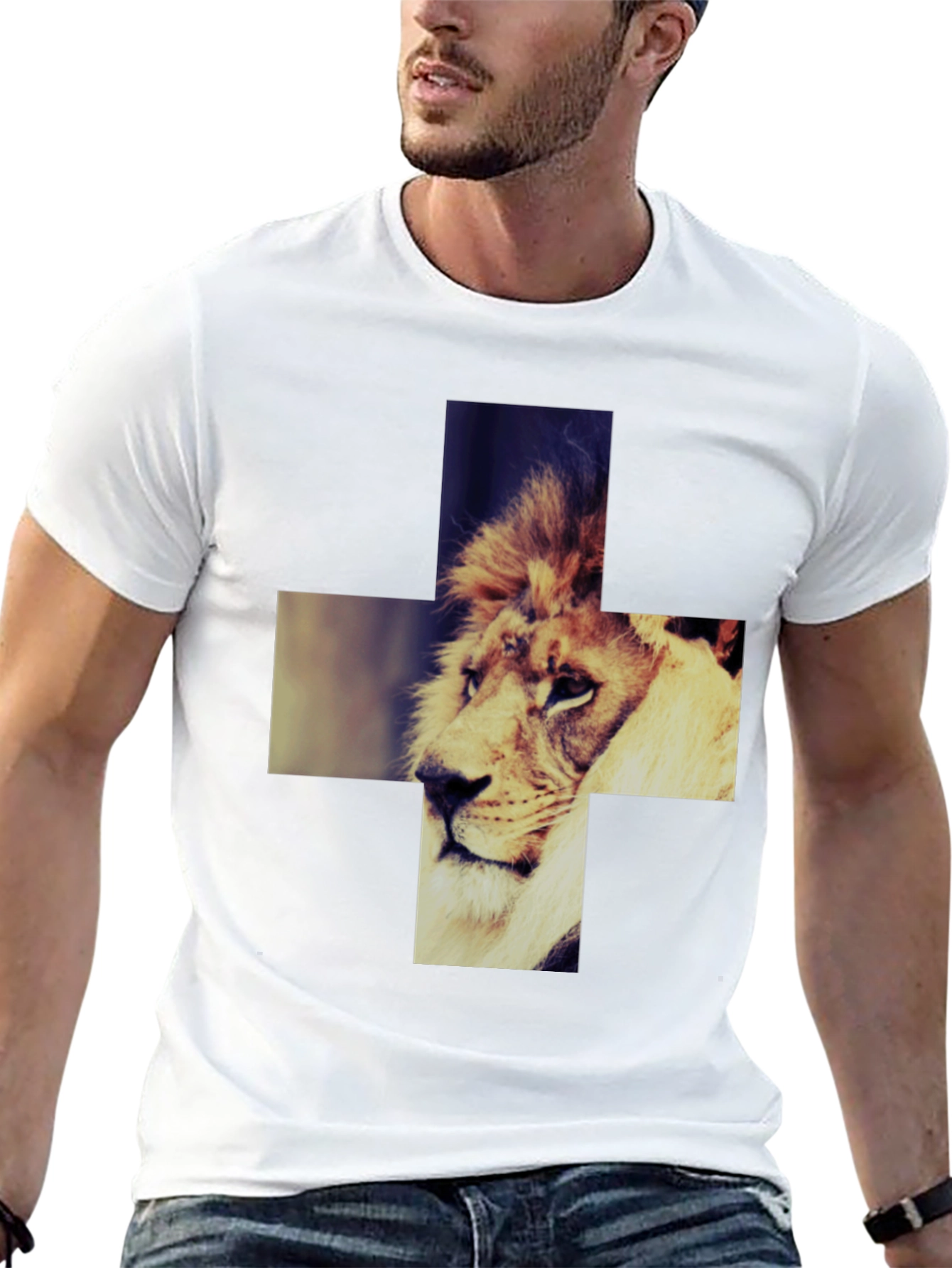 Lion Cross Graphic Tee - Cool & Stylish