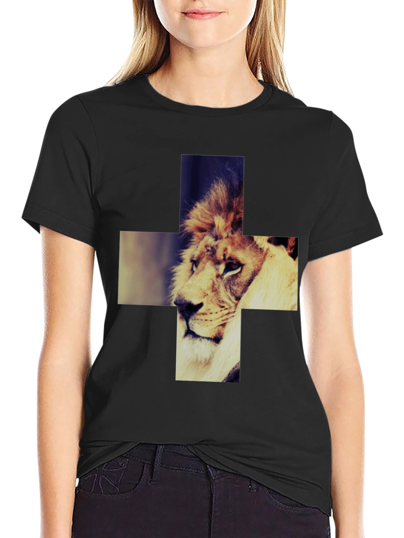 Lion Cross Graphic Tee - Cool & Stylish