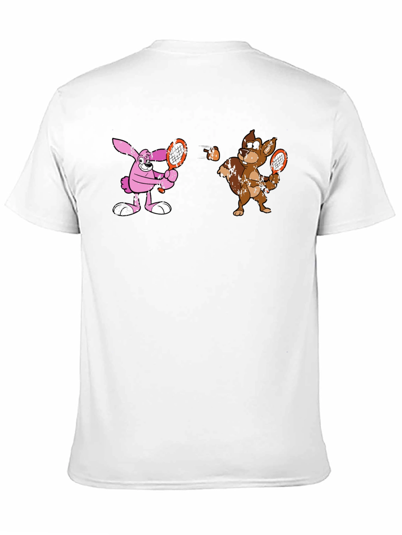 Tennis Cartoon Black T-Shirt