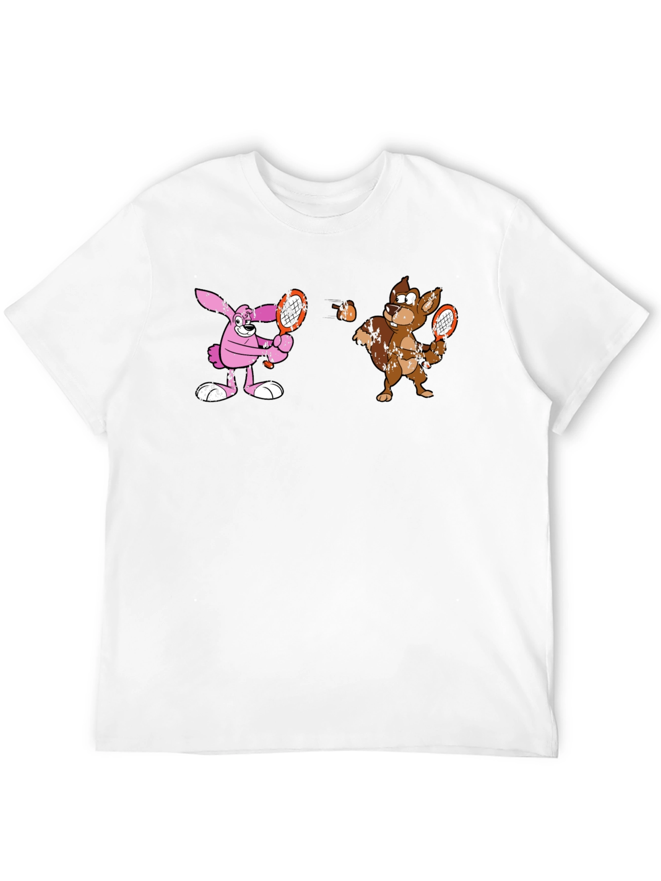 Tennis Cartoon Black T-Shirt