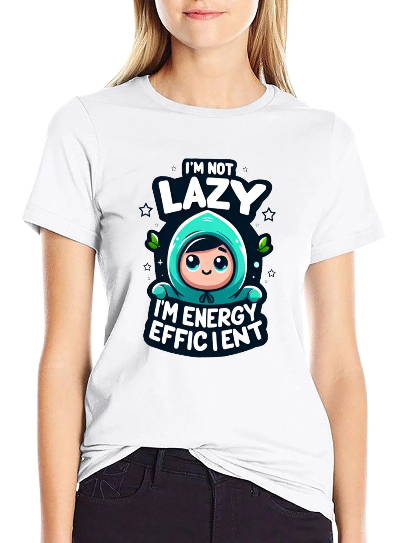 Funny Energy Efficient Black Graphic Tee