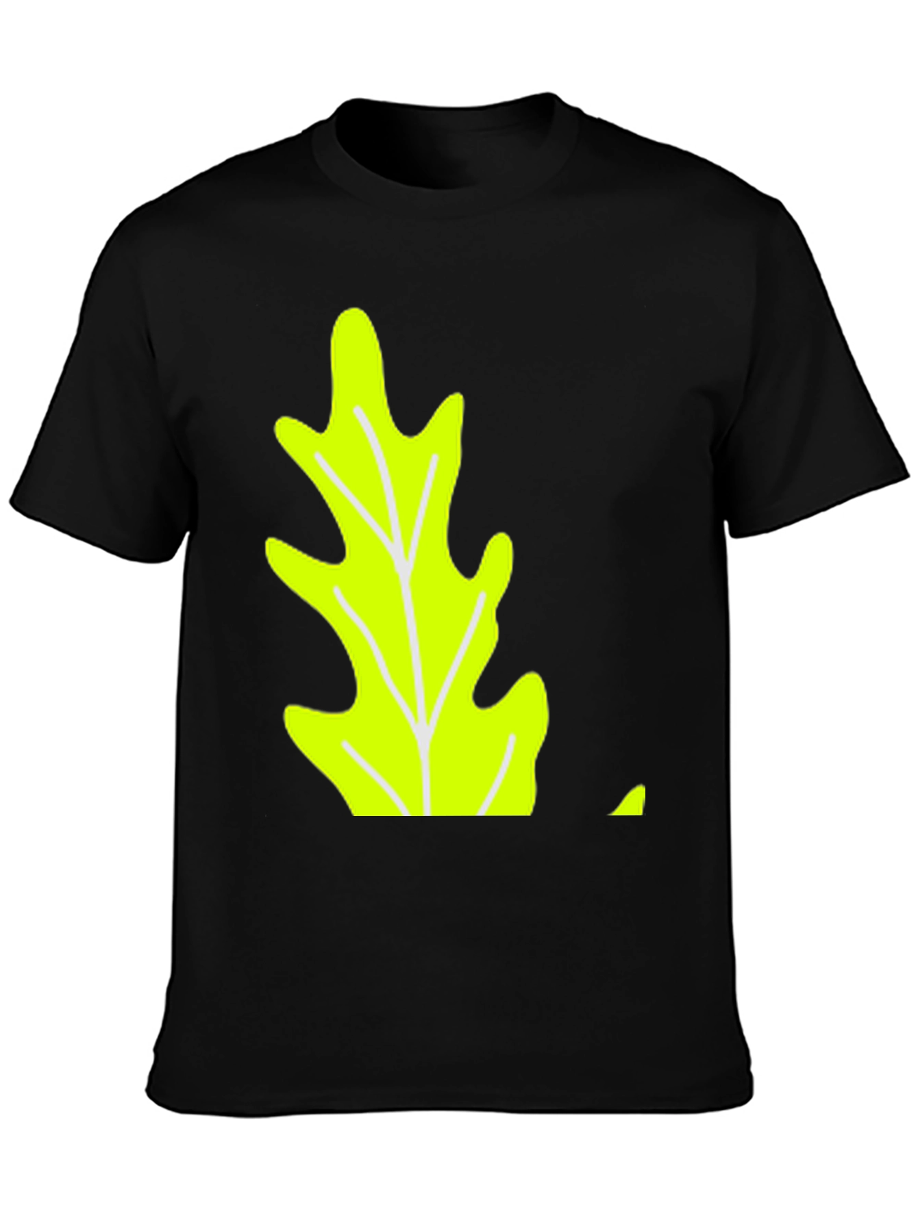 Leaf Graphic Tee - Black Cotton Casual Wear