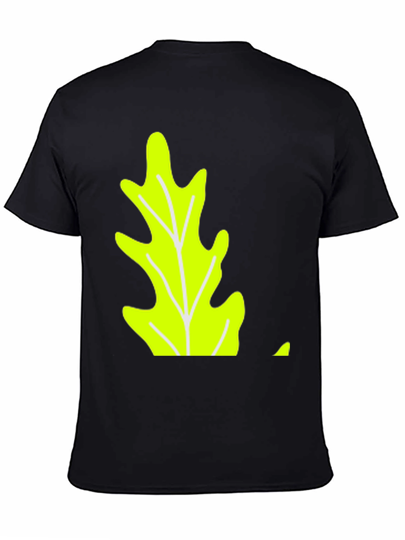 Leaf Graphic Tee - Black Cotton Casual Wear