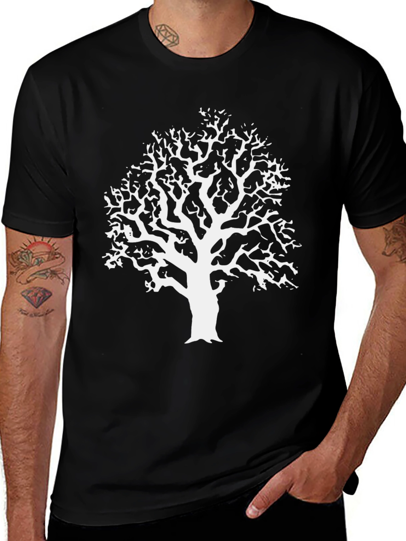 Nature Inspired Tree Graphic Tee - Classic Black