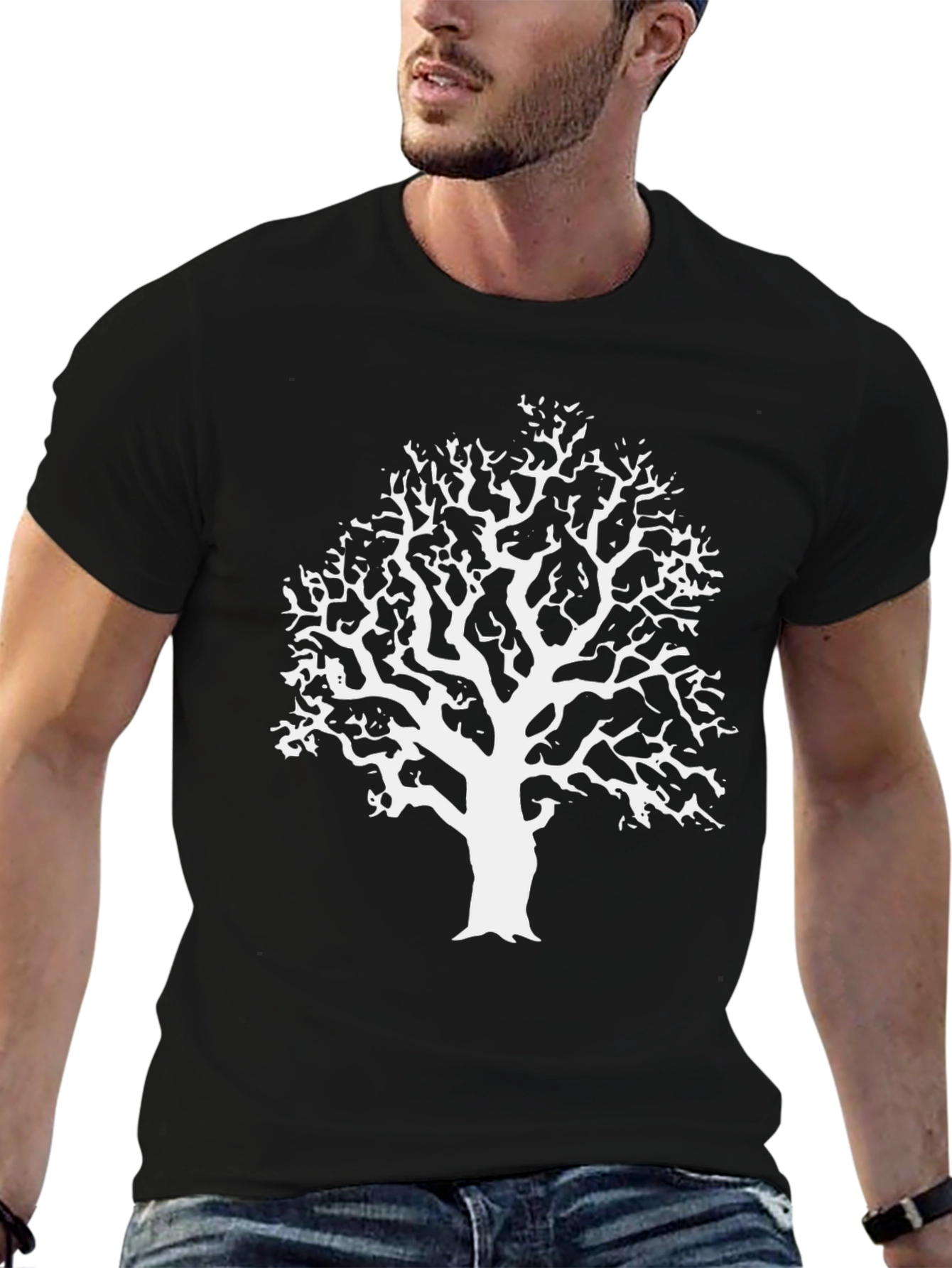 Nature Inspired Tree Graphic Tee - Classic Black
