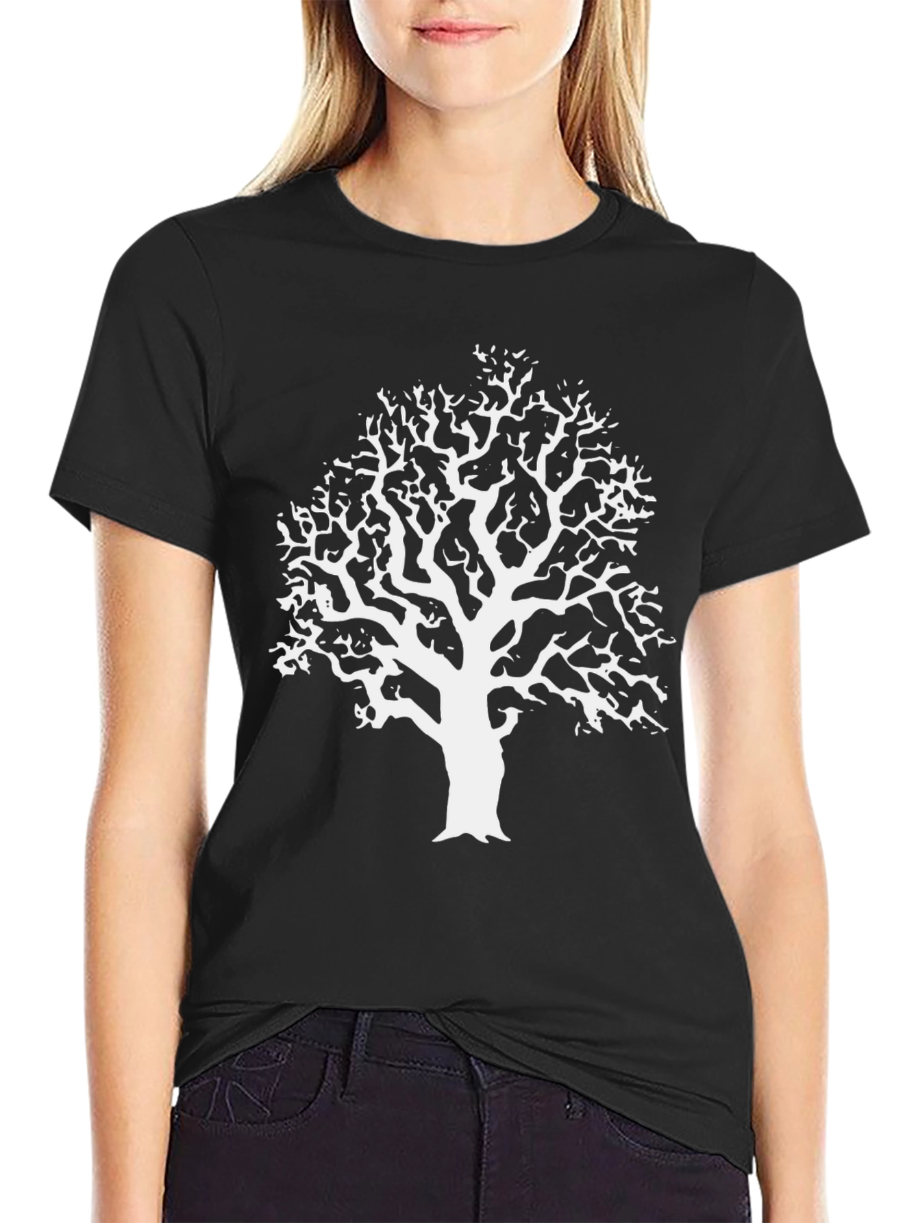 Nature Inspired Tree Graphic Tee - Classic Black