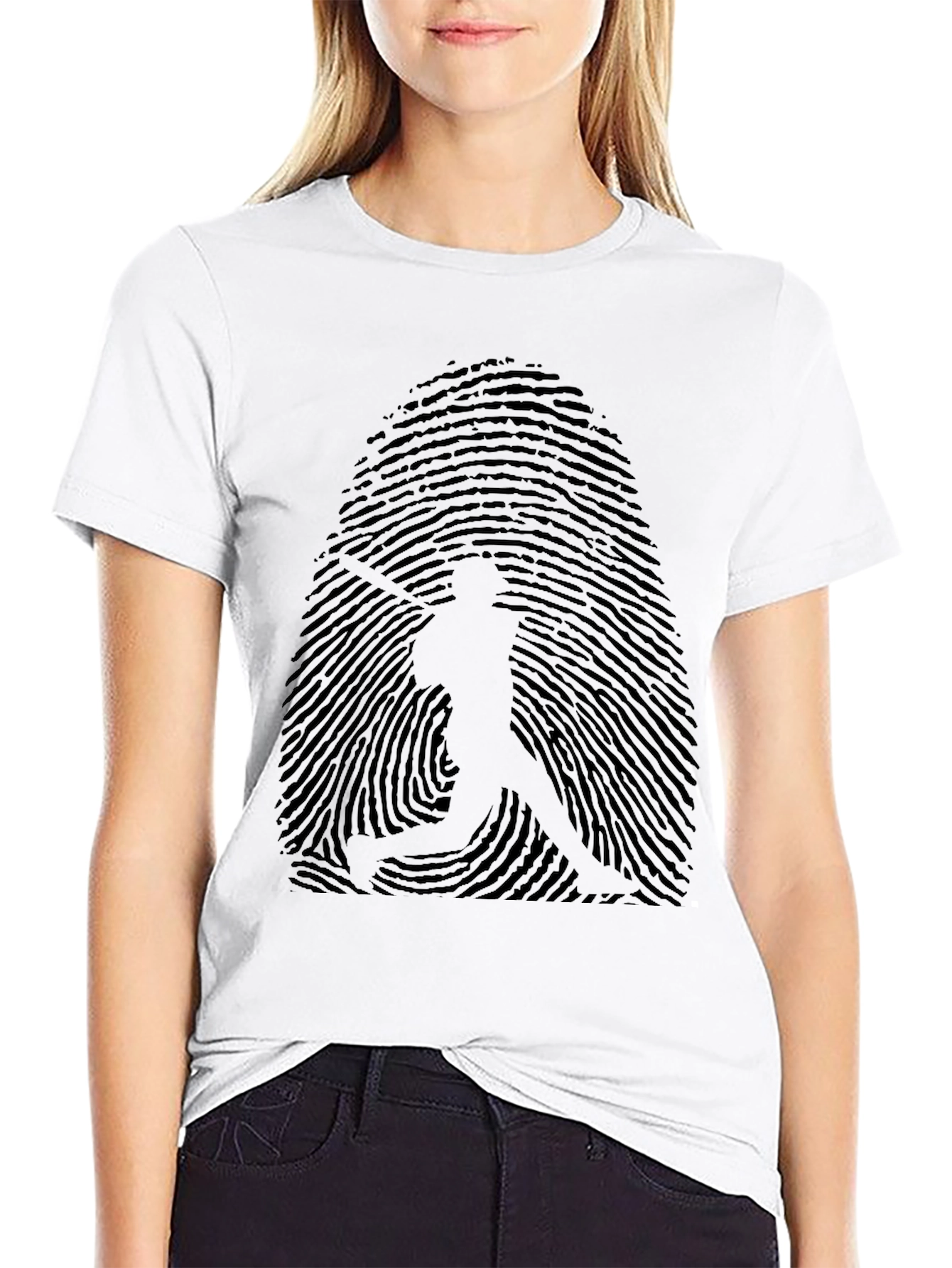 Baseball Fingerprint Graphic Tee - Black