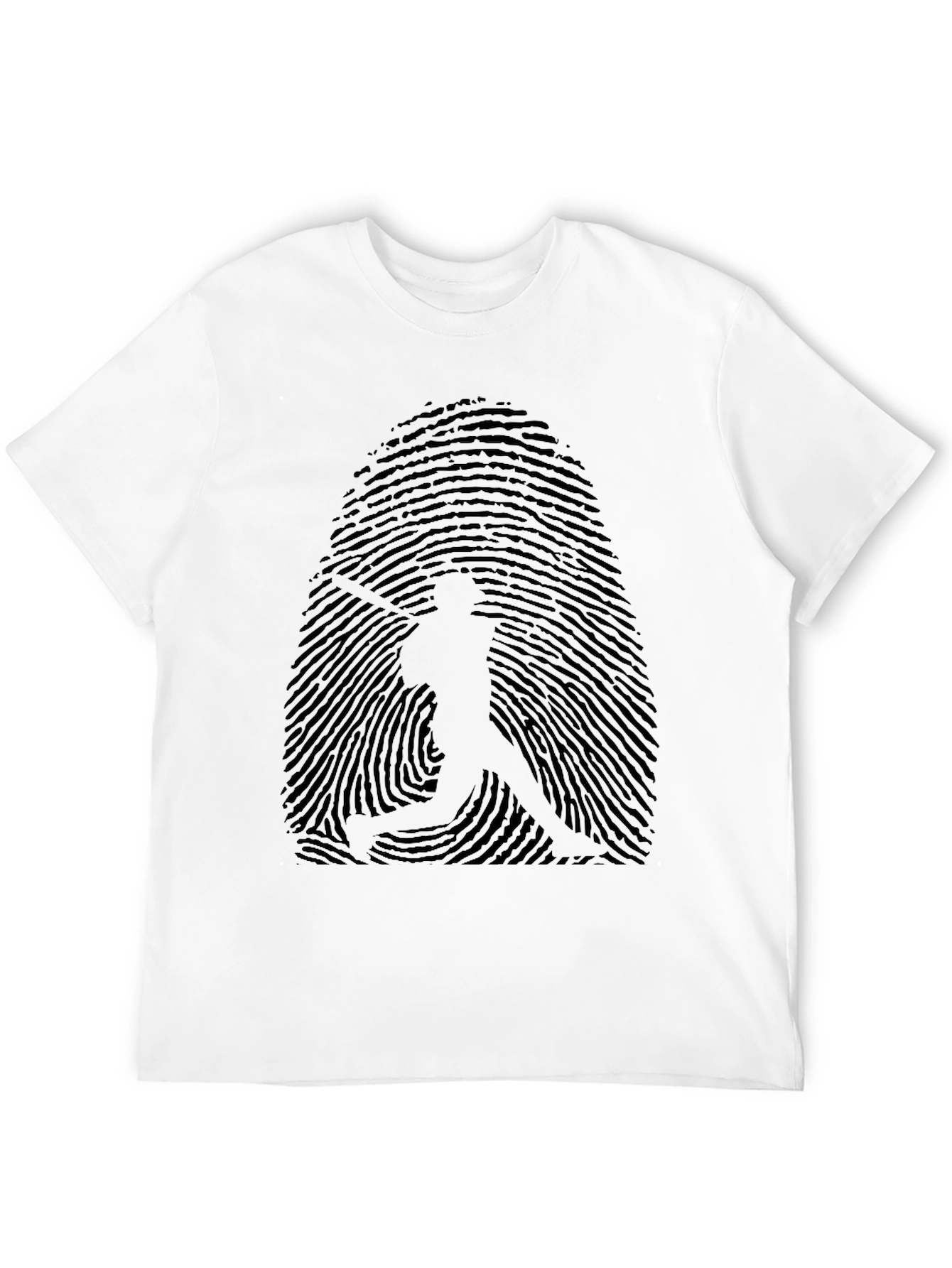 Baseball Fingerprint Graphic Tee - Black