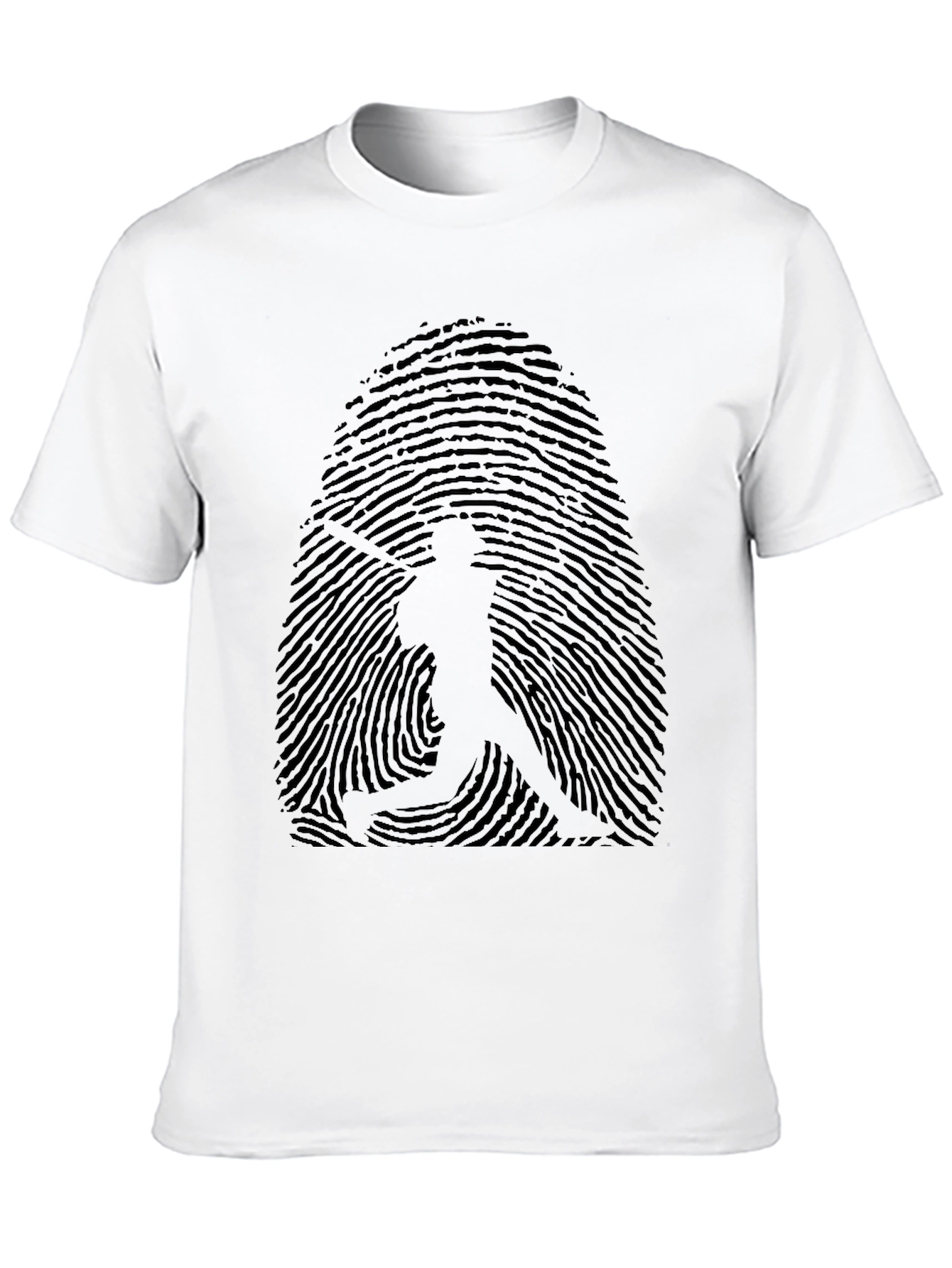 Baseball Fingerprint Graphic Tee - Black