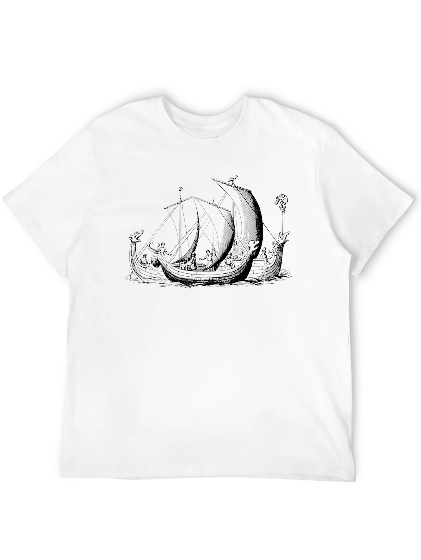 Viking Ship Graphic Tee - Black