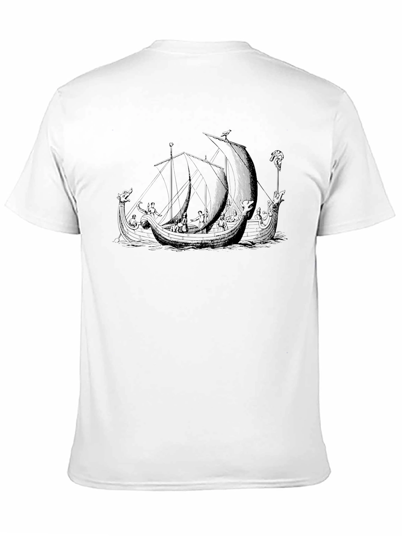 Viking Ship Graphic Tee - Black