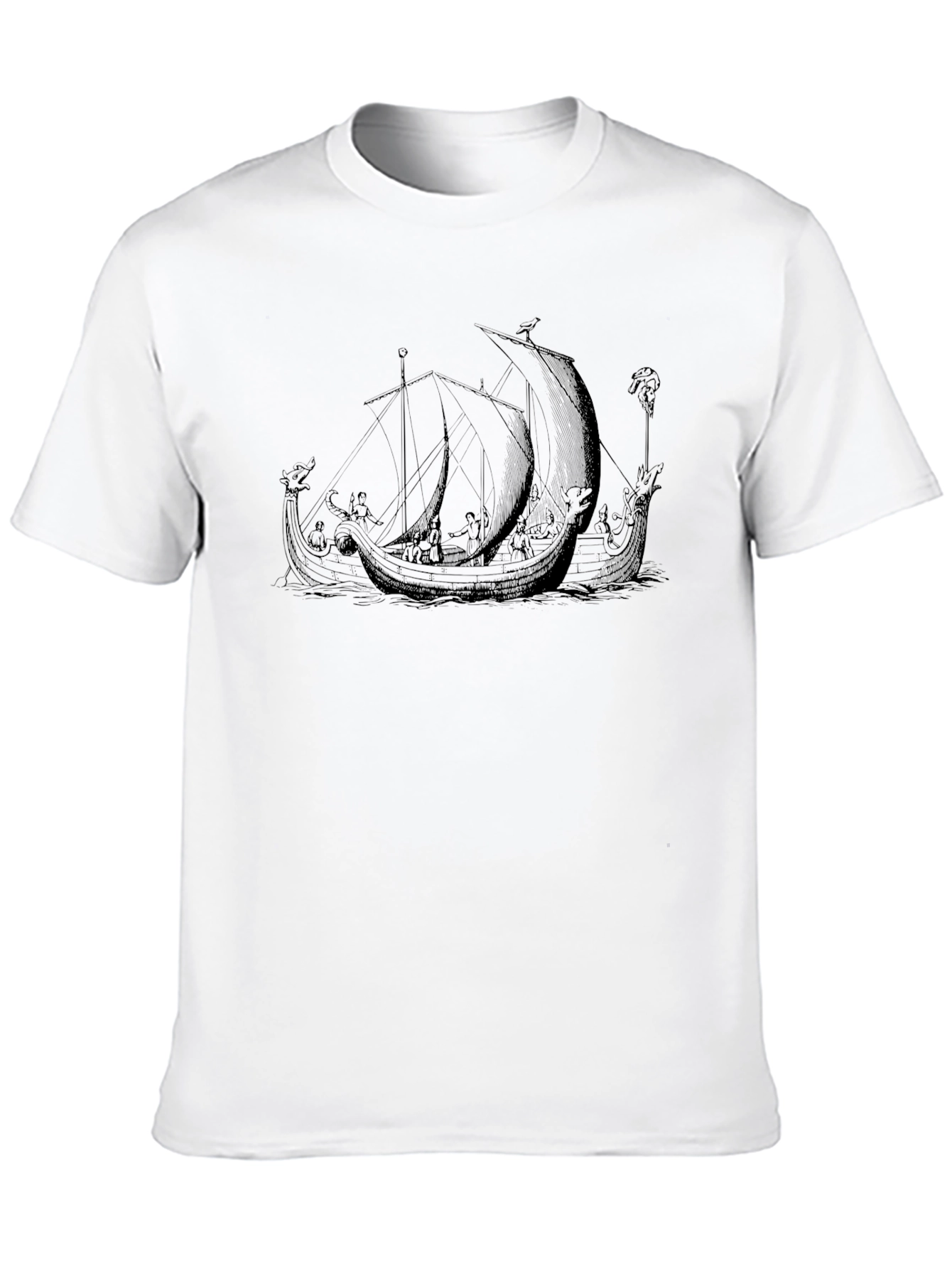 Viking Ship Graphic Tee - Black