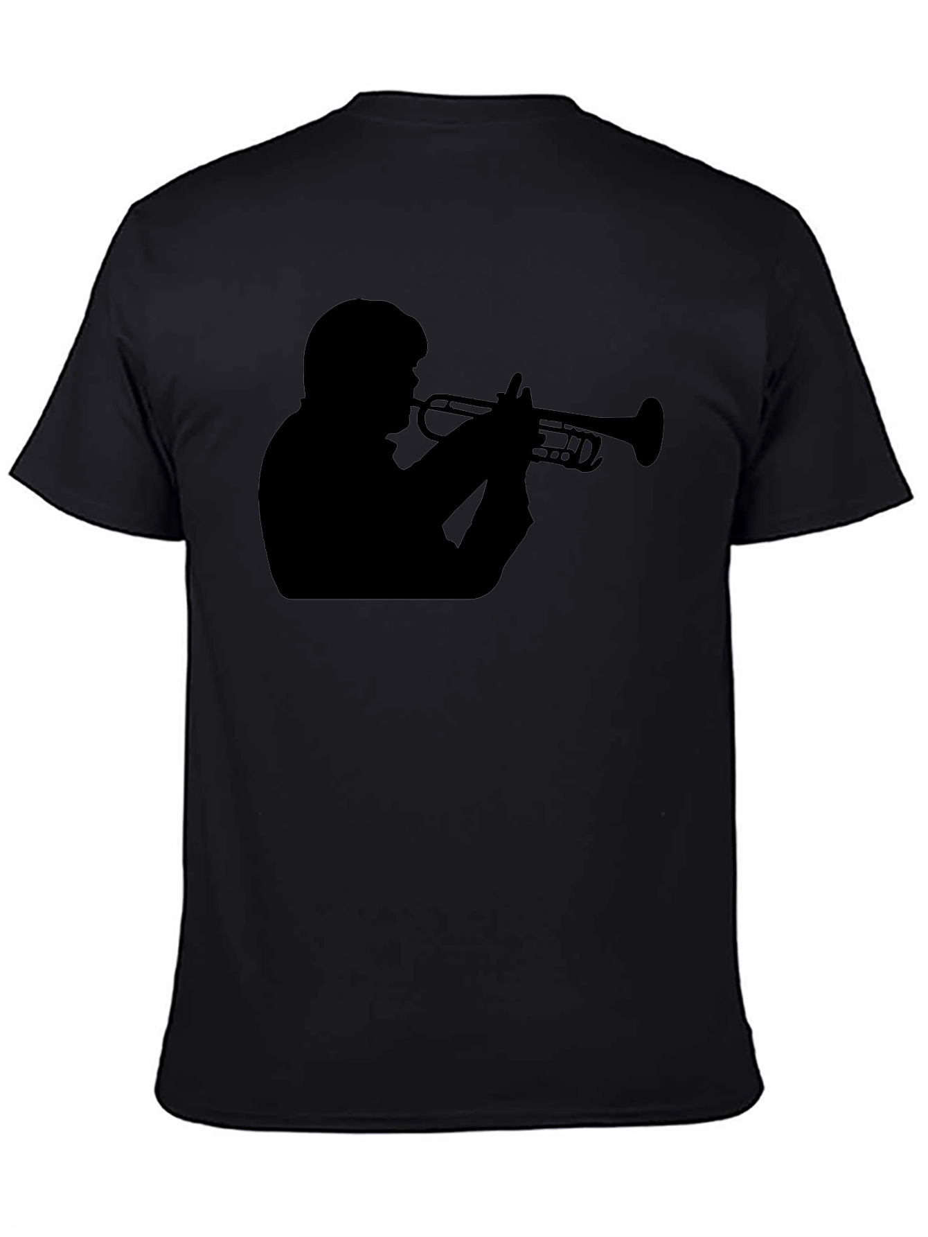 Trumpet Player Graphic Tee - Black Cotton T-Shirt