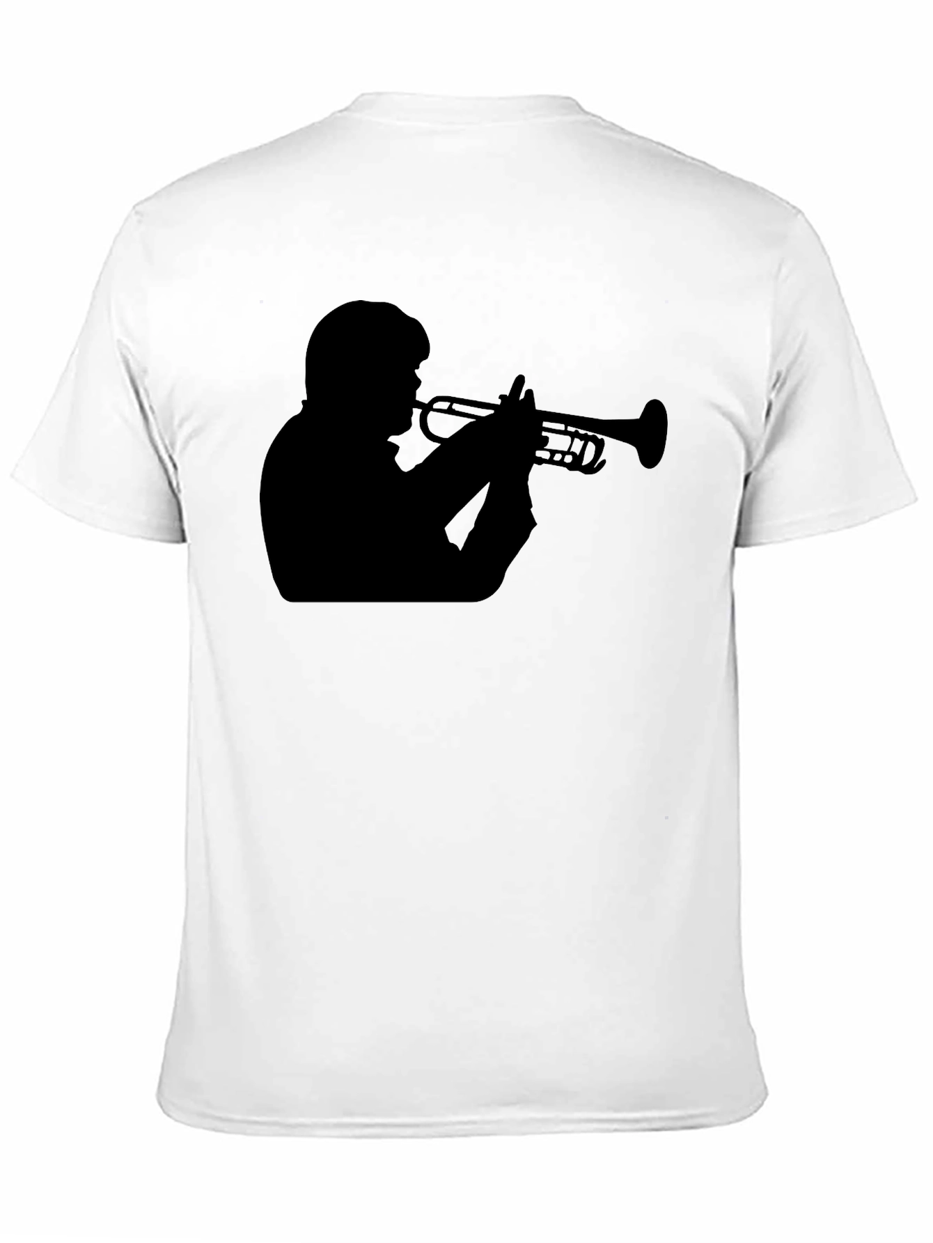 Trumpet Player Graphic Tee - Black Cotton T-Shirt