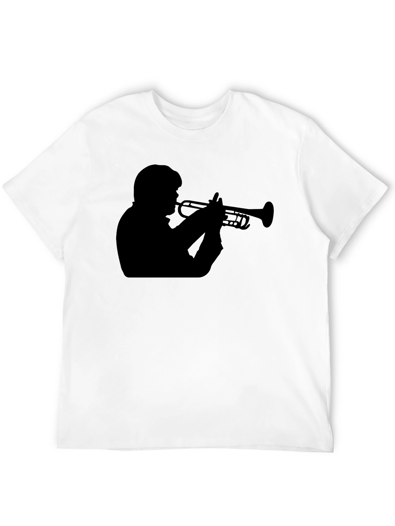 Trumpet Player Graphic Tee - Black Cotton T-Shirt