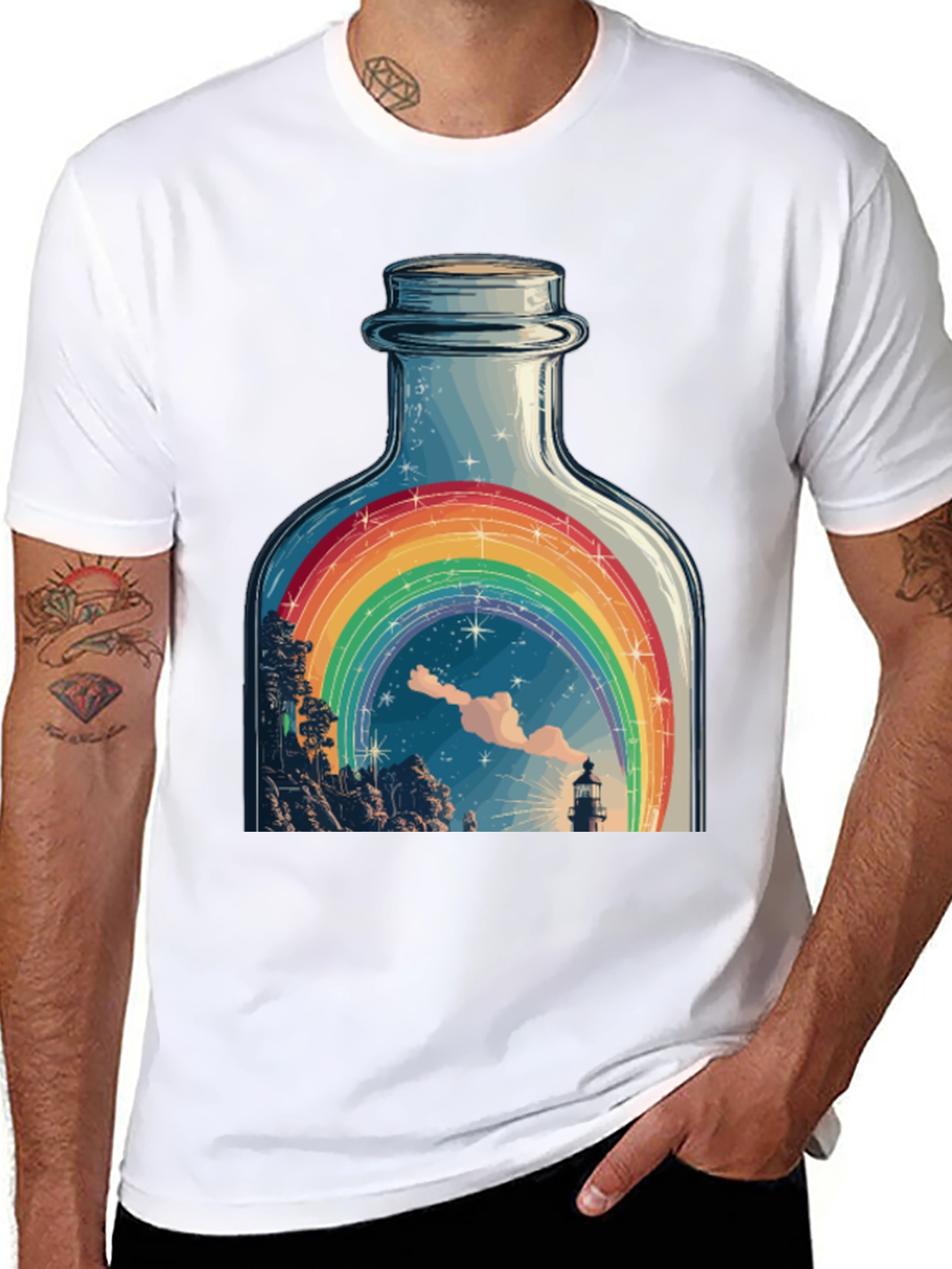 Rainbow Bottle Graphic Tee