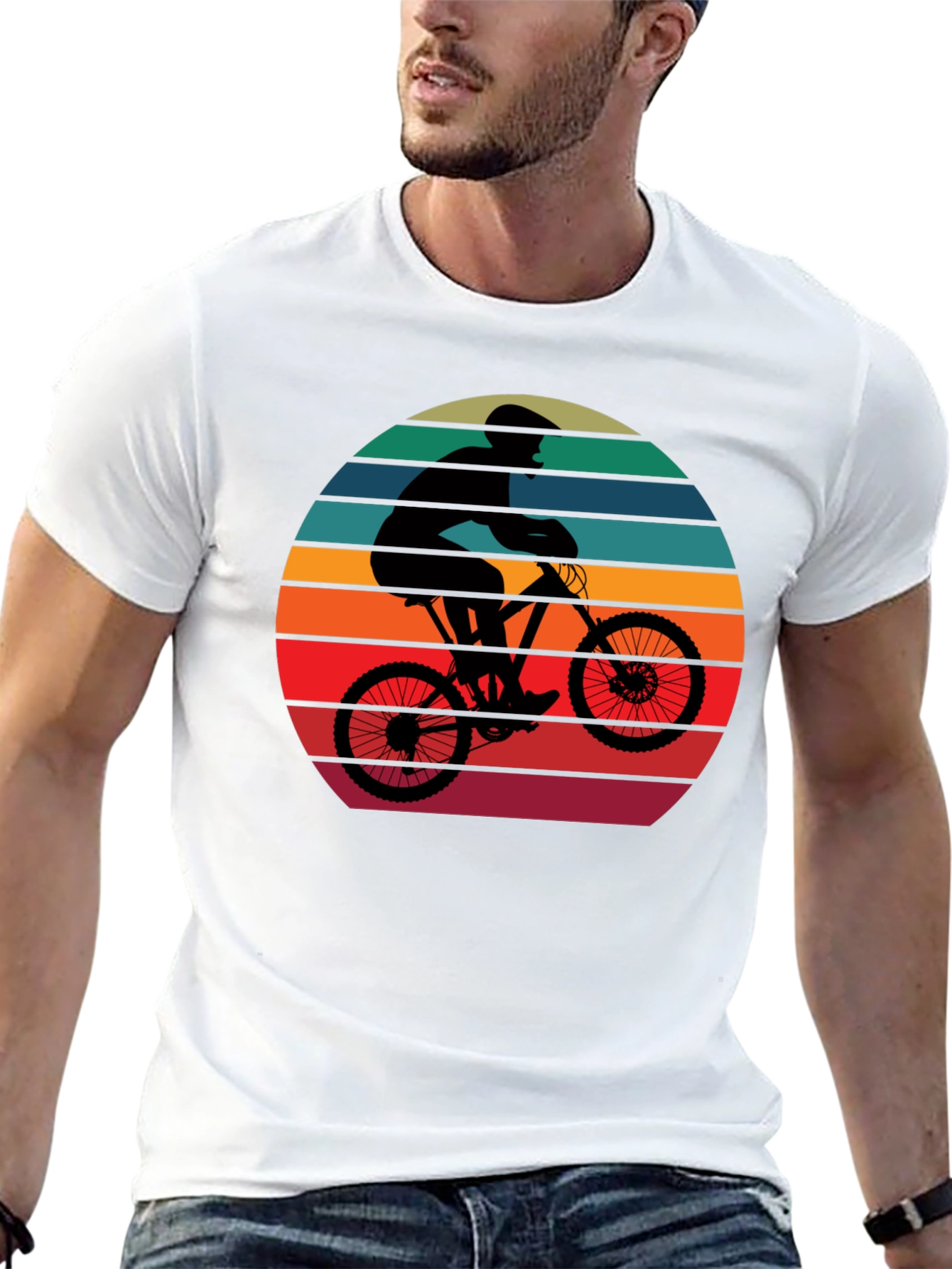 Mountain Biker Sunset Graphic Tee - Ride in Style!