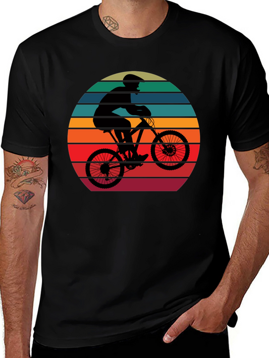 Mountain Biker Sunset Graphic Tee - Ride in Style!