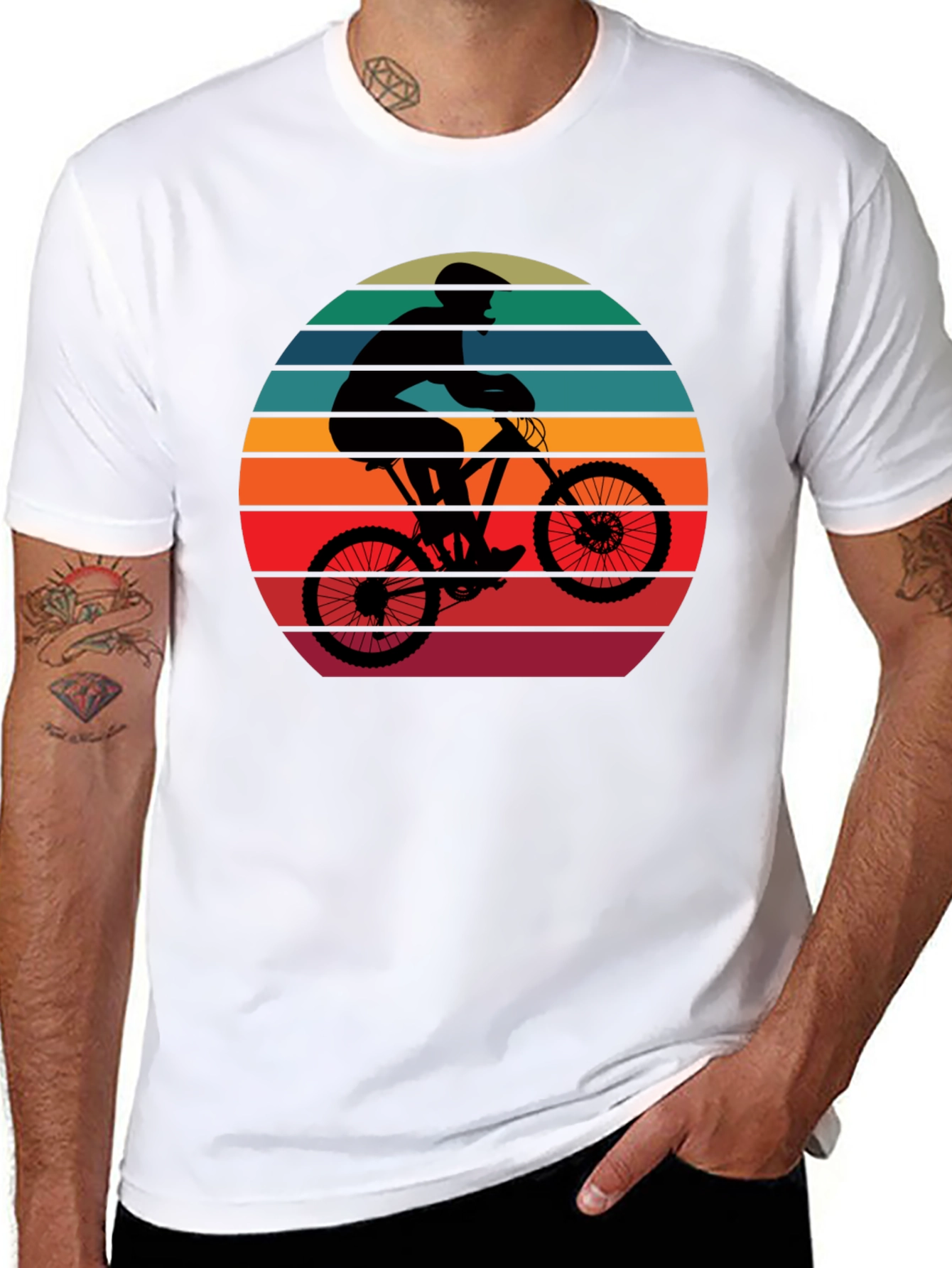 Mountain Biker Sunset Graphic Tee - Ride in Style!