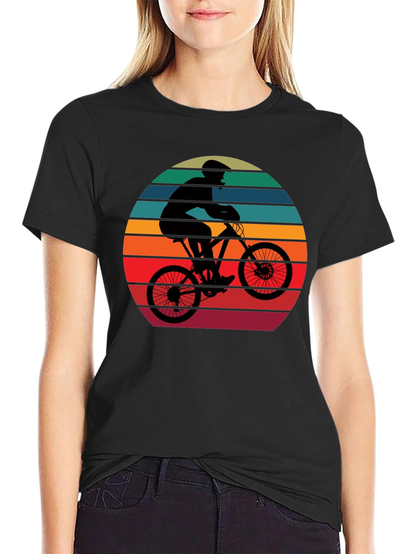 Mountain Biker Sunset Graphic Tee - Ride in Style!