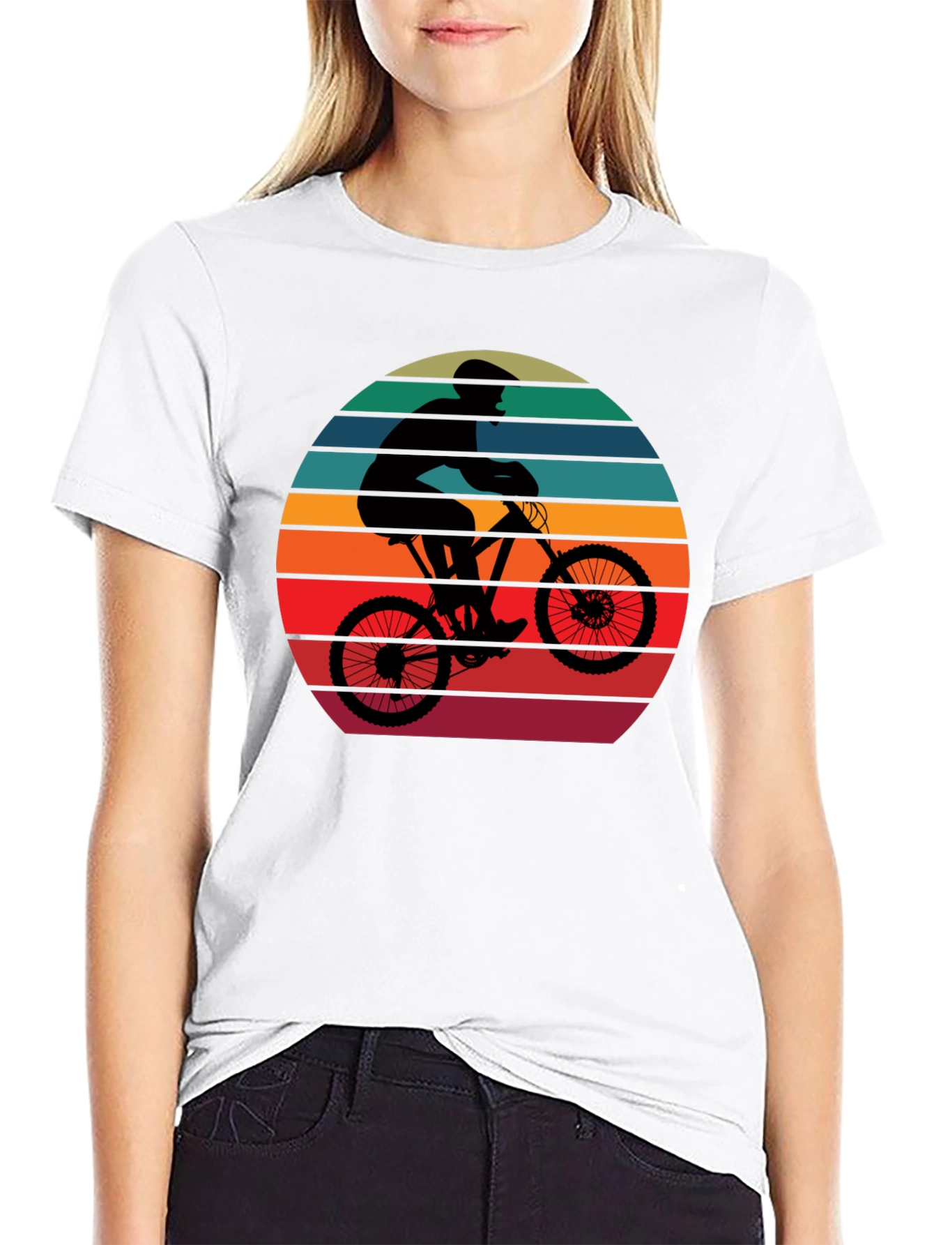 Mountain Biker Sunset Graphic Tee - Ride in Style!