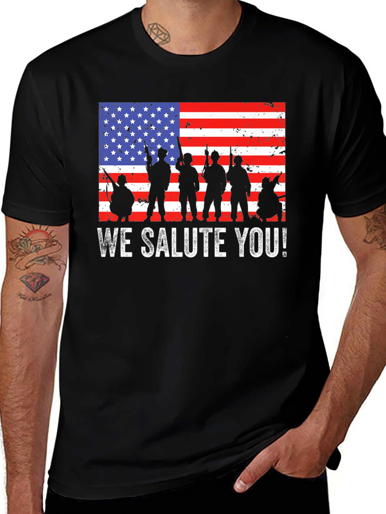 We Salute You! USA Flag Graphic Tee