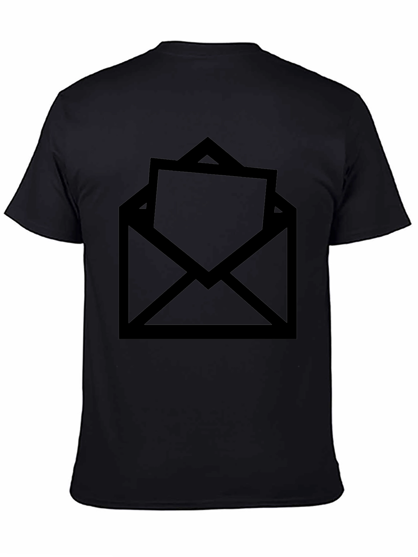 Black Graphic Tee - Open Envelope Design