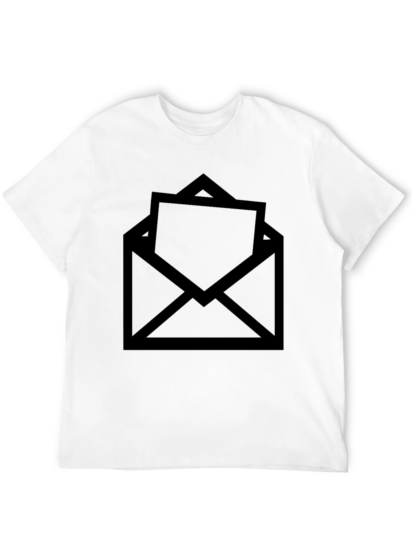 Black Graphic Tee - Open Envelope Design