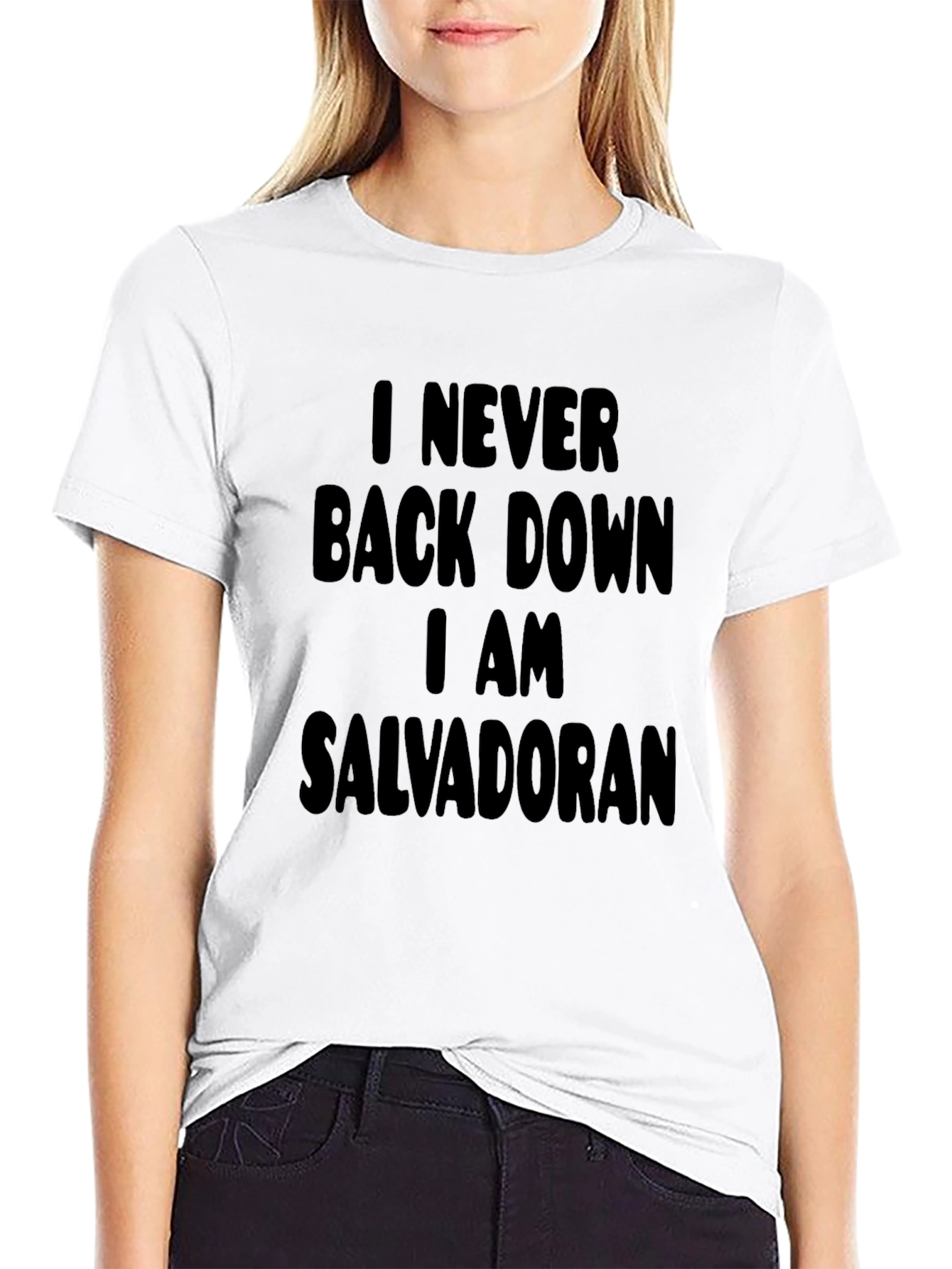 I Never Back Down Salvadoran Black T-Shirt