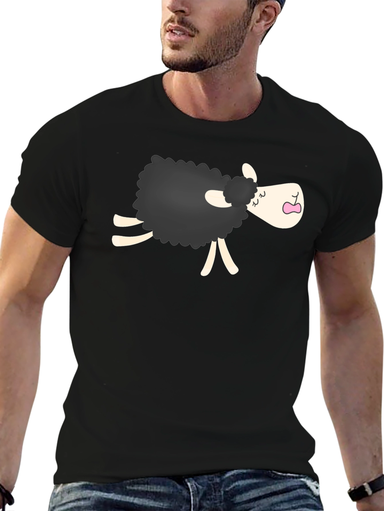 Black Sheep Cartoon Graphic Tee - Unisex