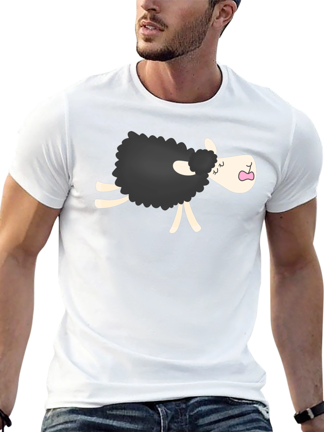Black Sheep Cartoon Graphic Tee - Unisex