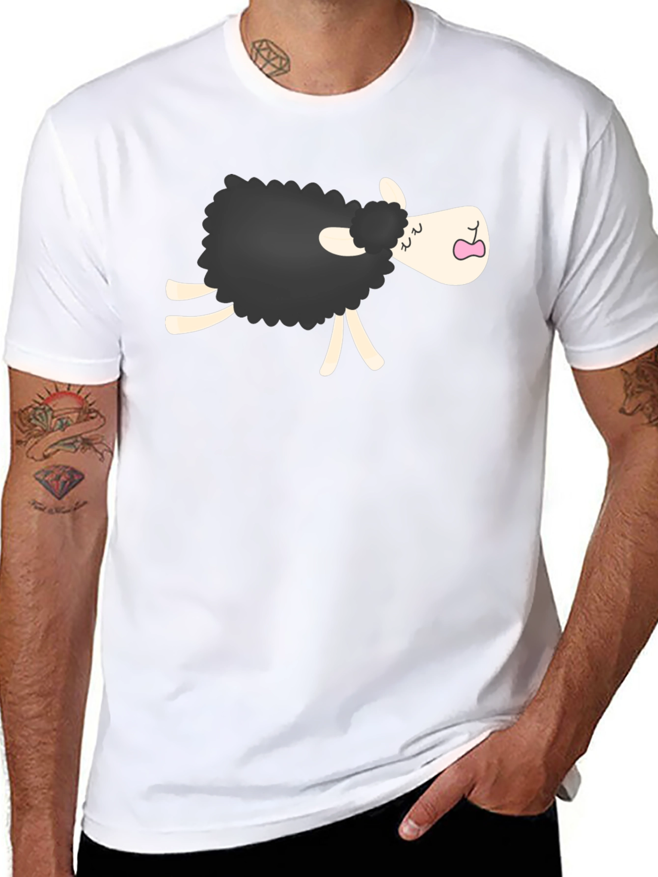 Black Sheep Cartoon Graphic Tee - Unisex