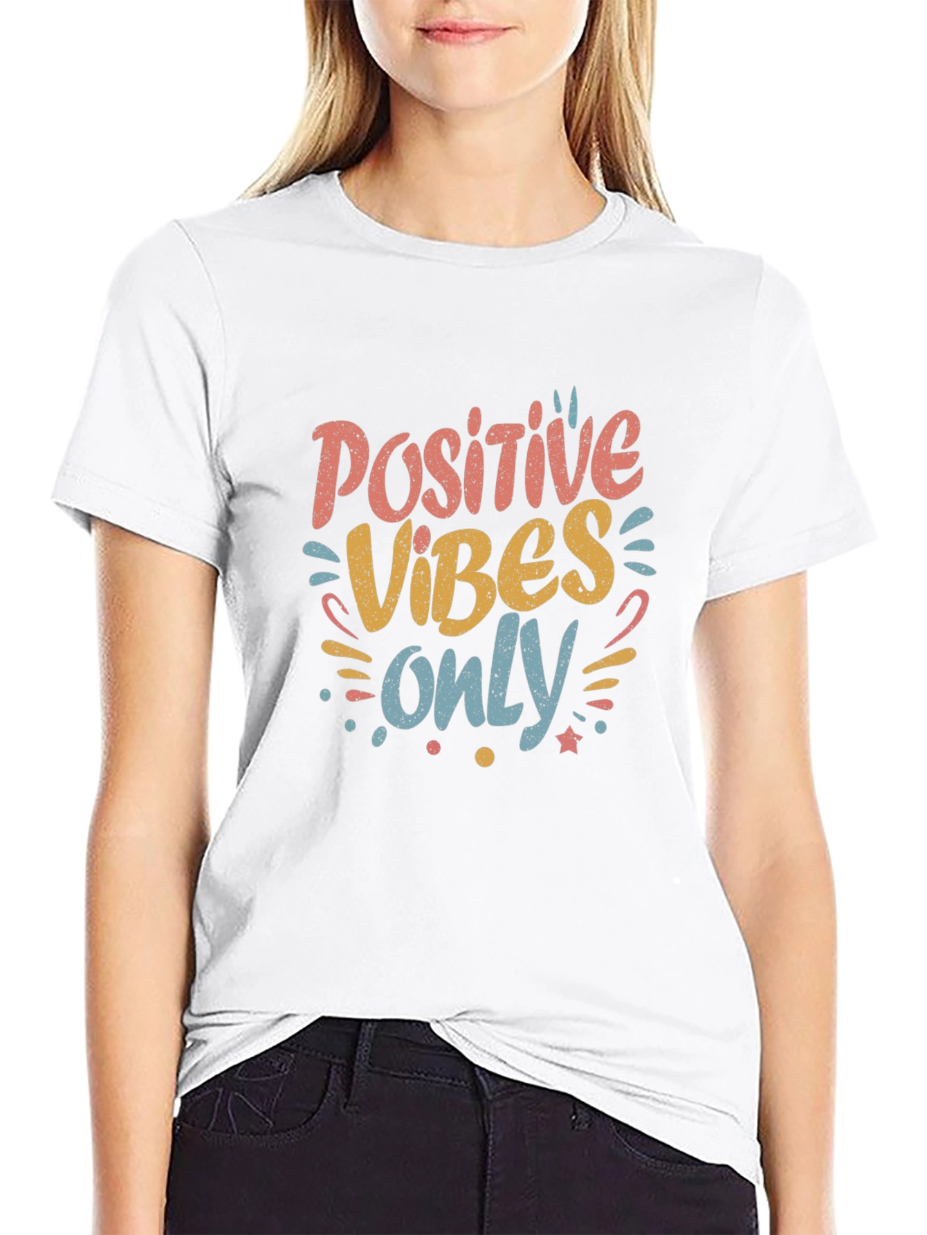 Positive Vibes Only Graphic Tee - Black