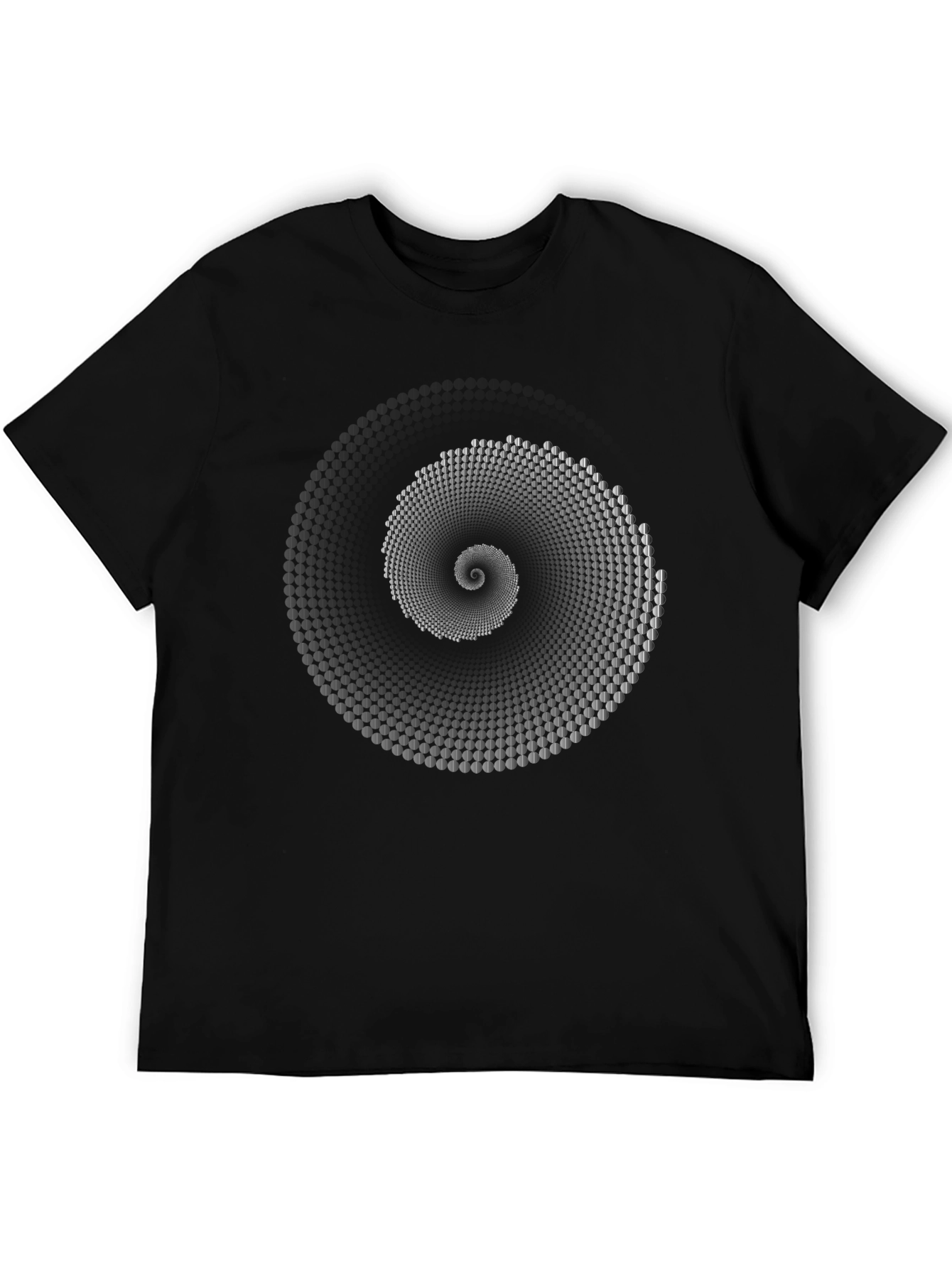 Spiral Illusion Graphic Tee - Modern Black T-Shirt