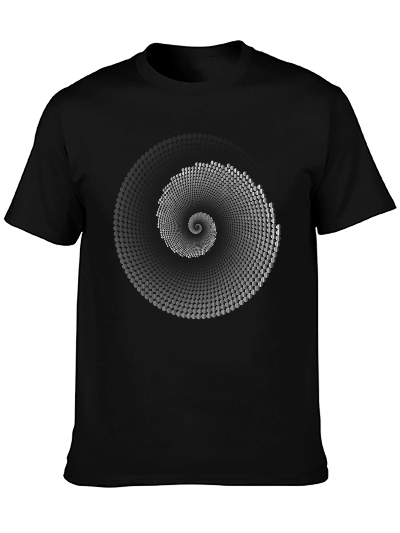 Spiral Illusion Graphic Tee - Modern Black T-Shirt