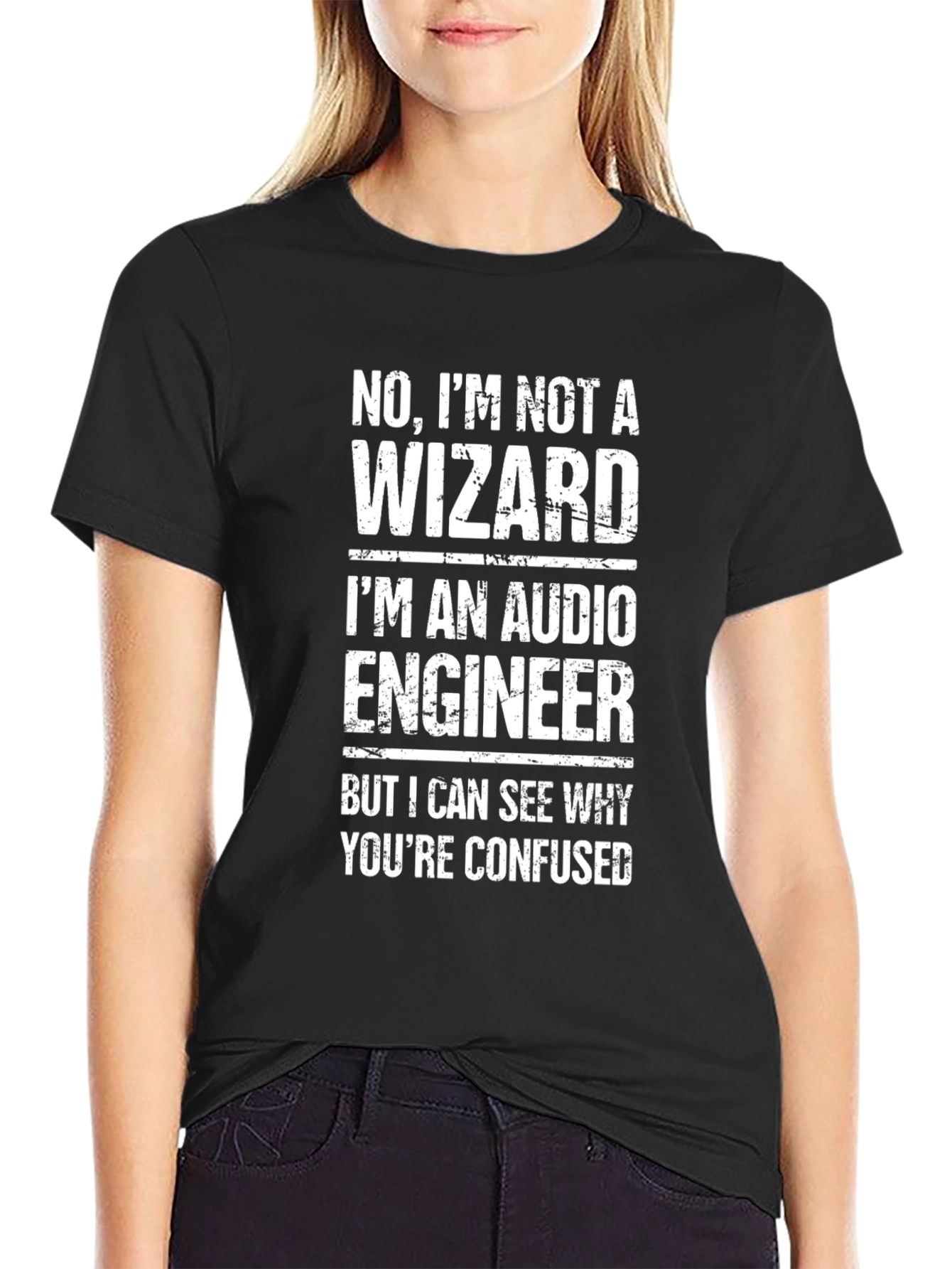 Audio Engineer T-Shirt: Not a Wizard Funny Gift