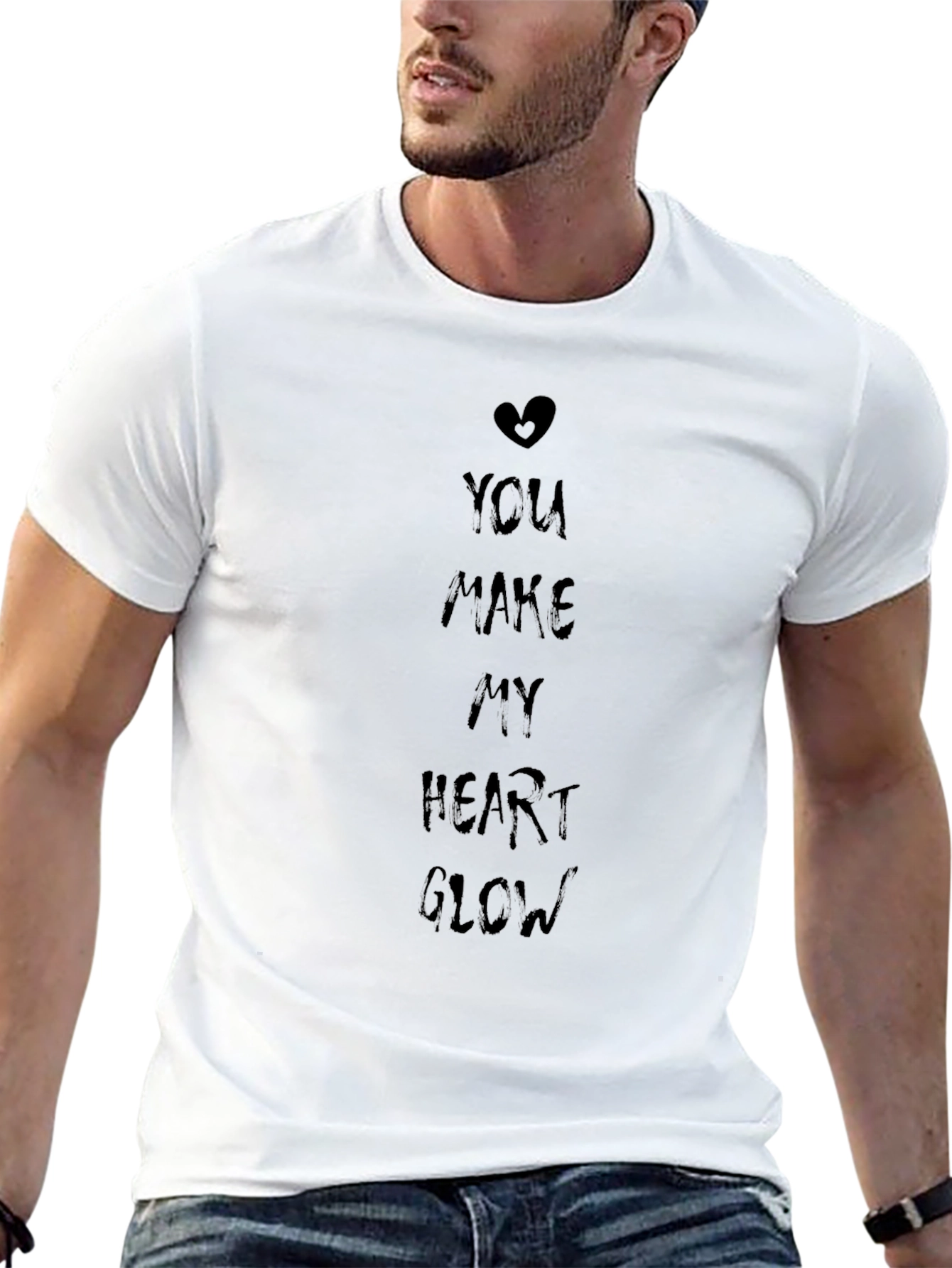 You Make My Heart Glow Black Graphic T-Shirt