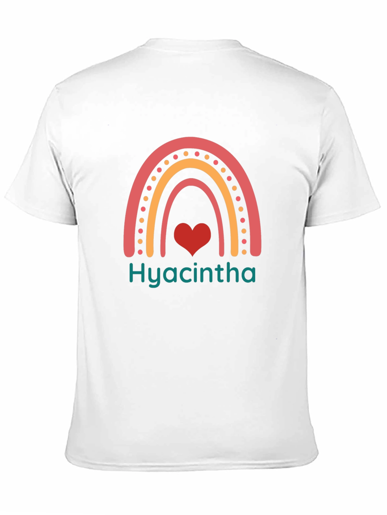 Hyacintha Rainbow Heart Tee - Cute Custom Name Shirt