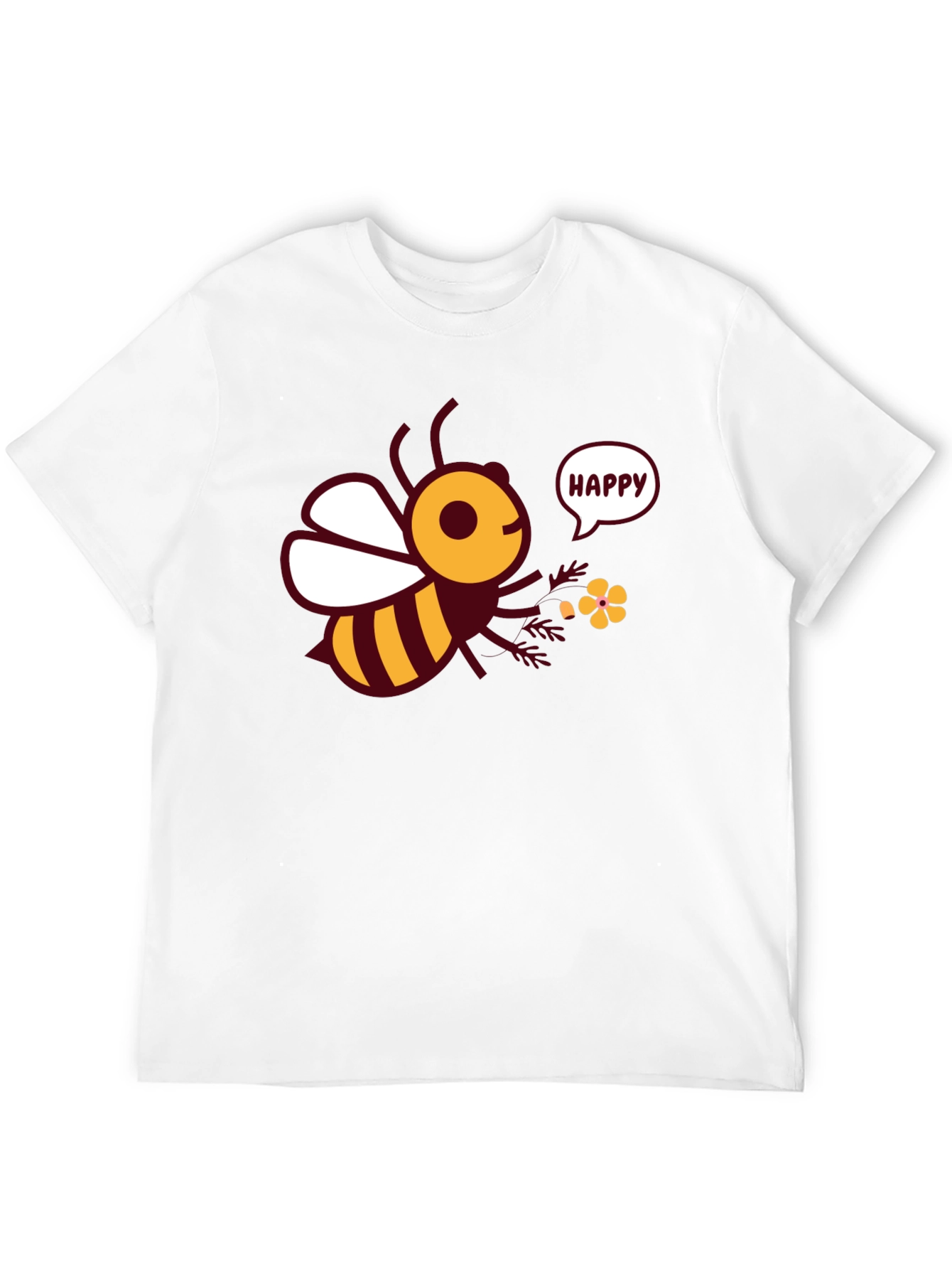 Happy Bee Graphic Tee - Mens Black T-Shirt