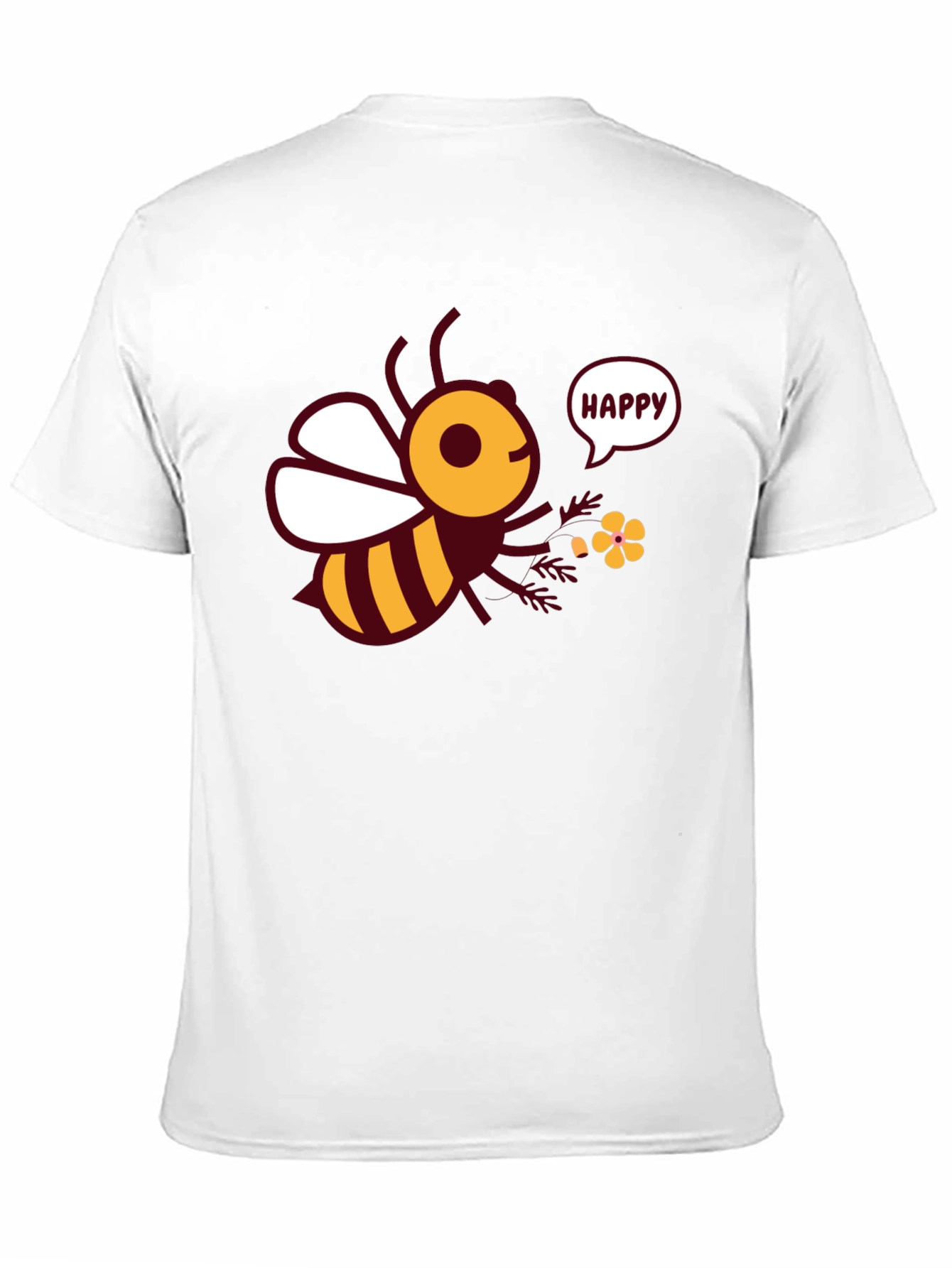 Happy Bee Graphic Tee - Mens Black T-Shirt