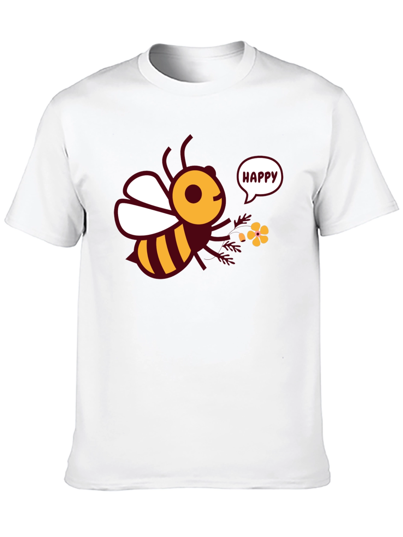Happy Bee Graphic Tee - Mens Black T-Shirt