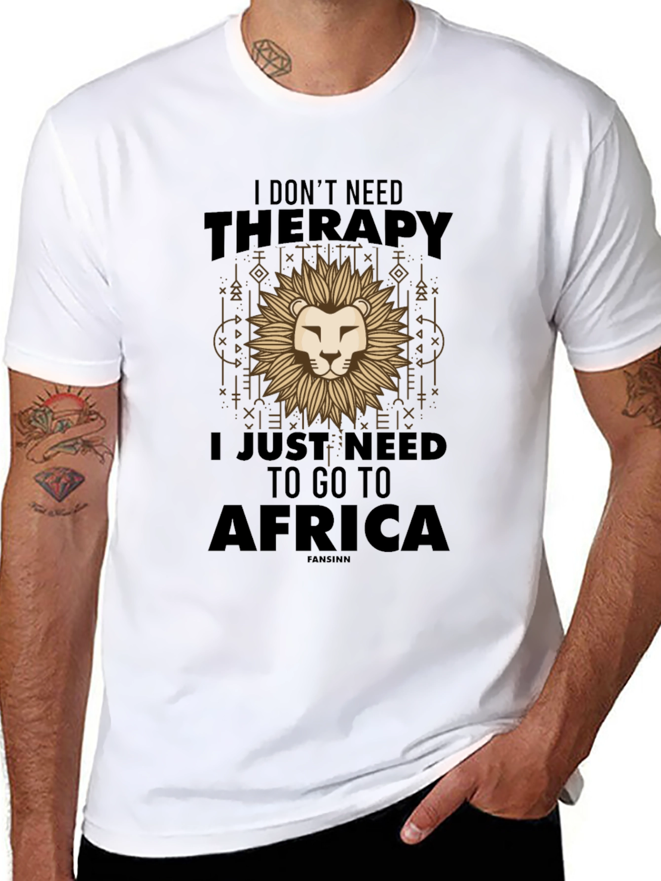 Africa Therapy Graphic T-Shirt - Mens Cotton Tee