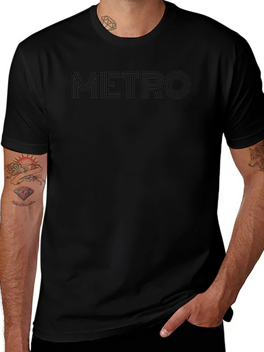 Metro Graphic Tee - Stylish Black Cotton T-Shirt