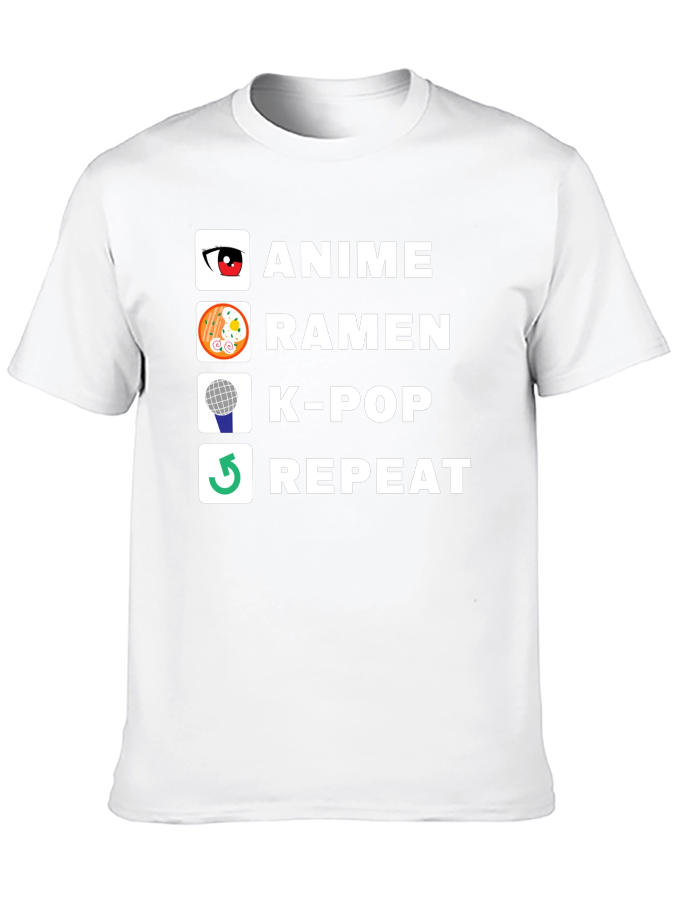 Anime Ramen K-Pop Repeat Graphic T-Shirt