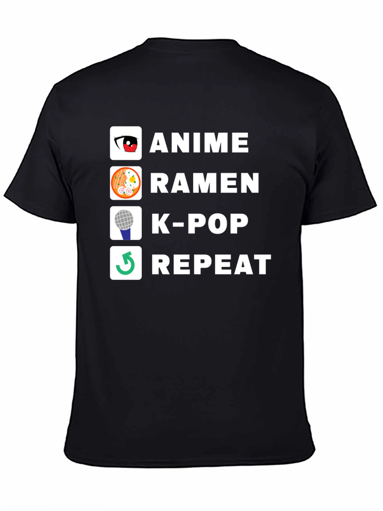 Anime Ramen K-Pop Repeat Graphic T-Shirt