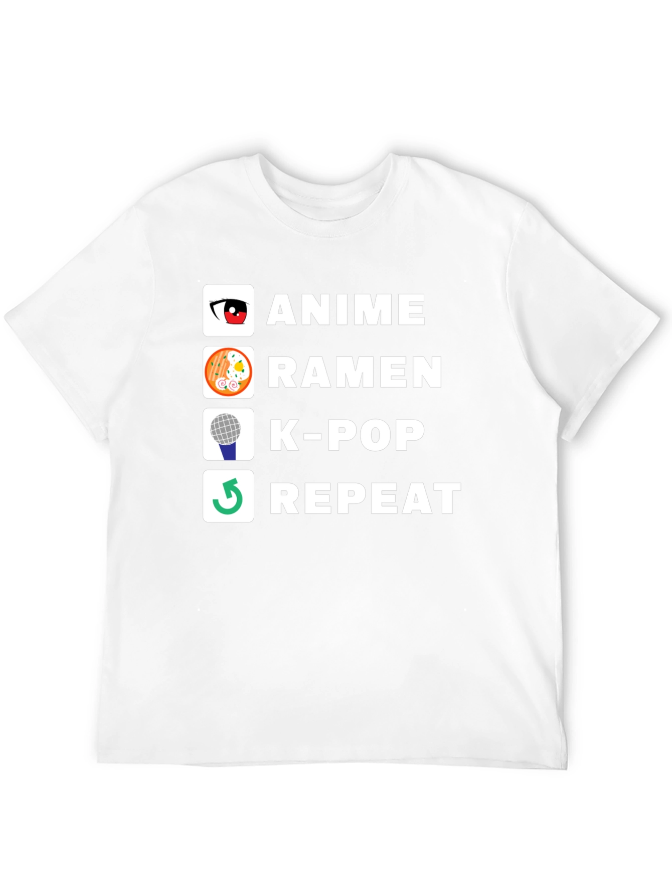 Anime Ramen K-Pop Repeat Graphic T-Shirt